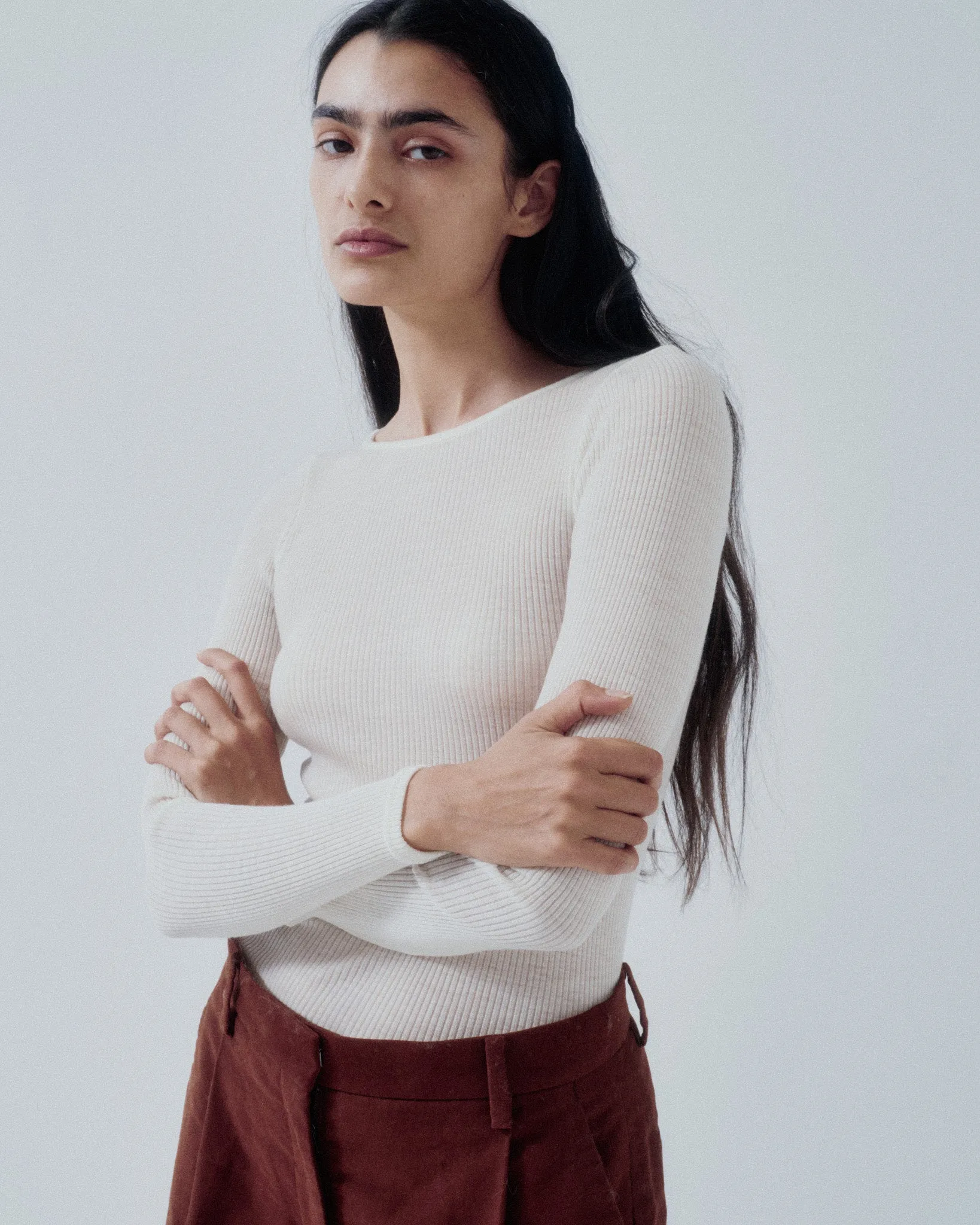 JP PRE CIRCULAR RIB CREWNECK IN OFF WHITE sold by Sayaka Davis product image thumbnail 3