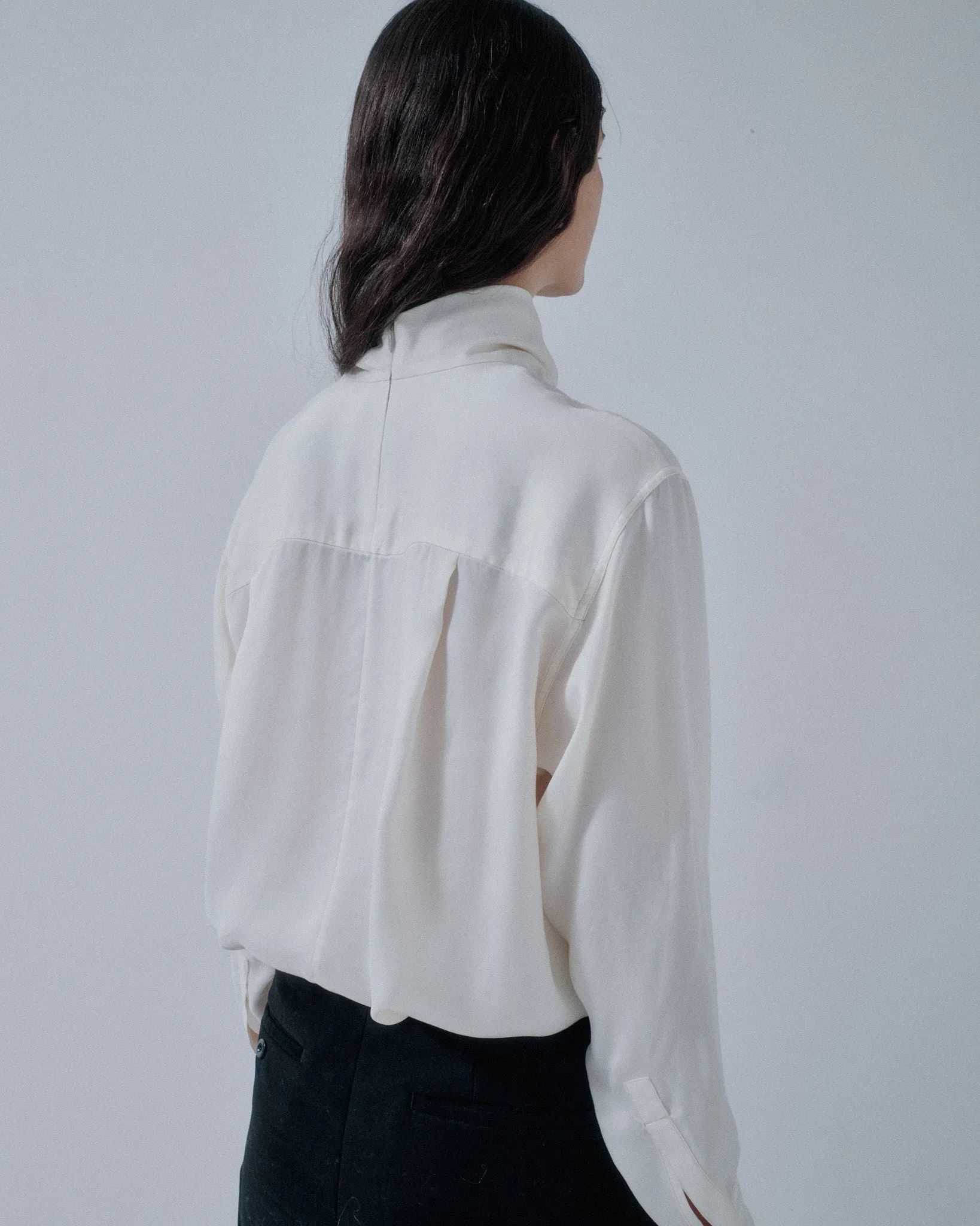 JP PRE COWL NECK BLOUSE IN OFF WHITE sold by Sayaka Davis product image thumbnail 4