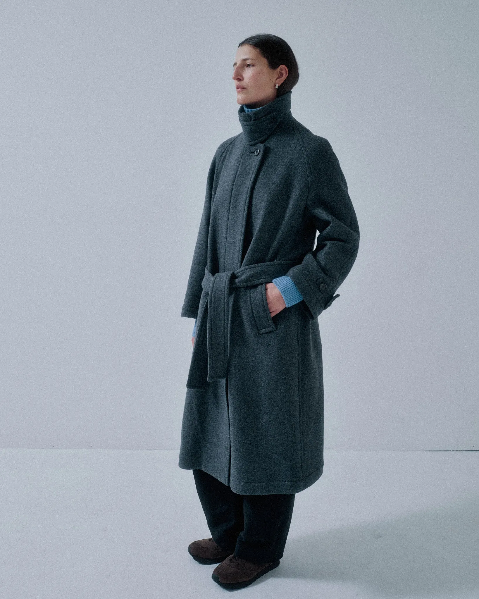 JP PRE BALMACAAN COAT IN DARK GRAY sold by Sayaka Davis product image thumbnail 5