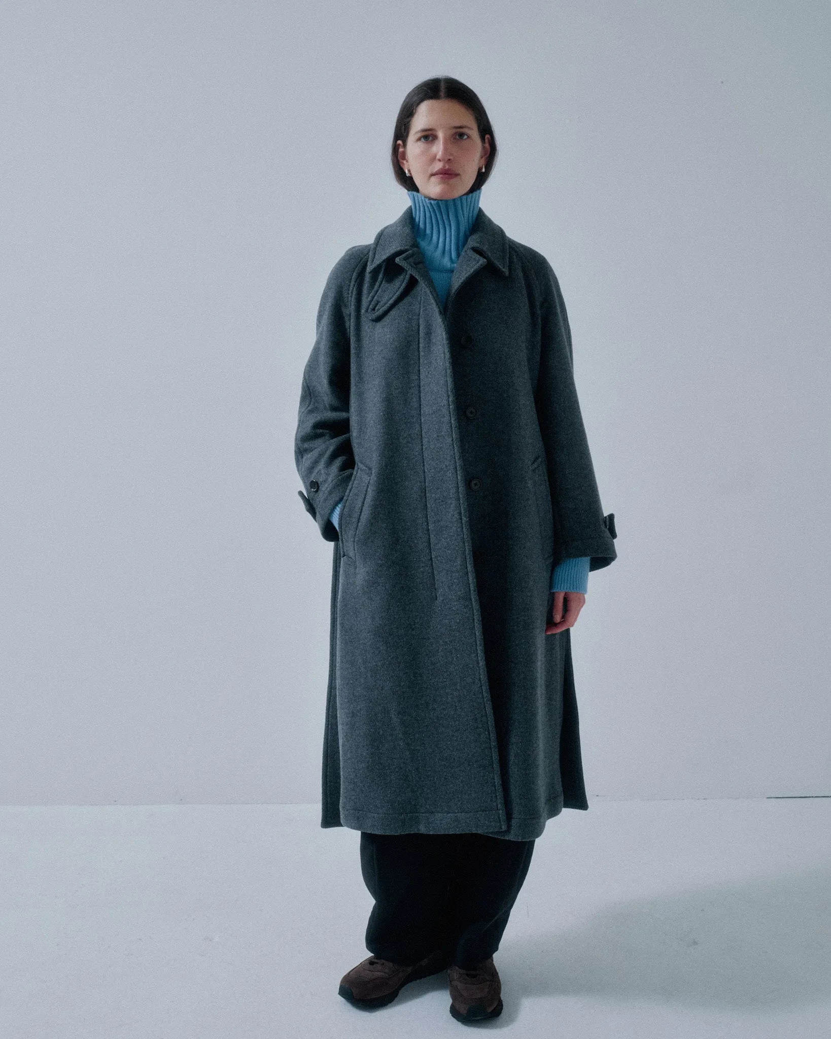 JP PRE BALMACAAN COAT IN DARK GRAY sold by Sayaka Davis