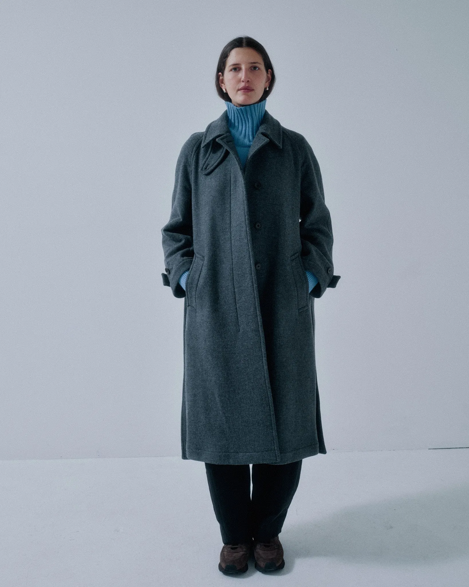 JP PRE BALMACAAN COAT IN DARK GRAY sold by Sayaka Davis product image thumbnail 2