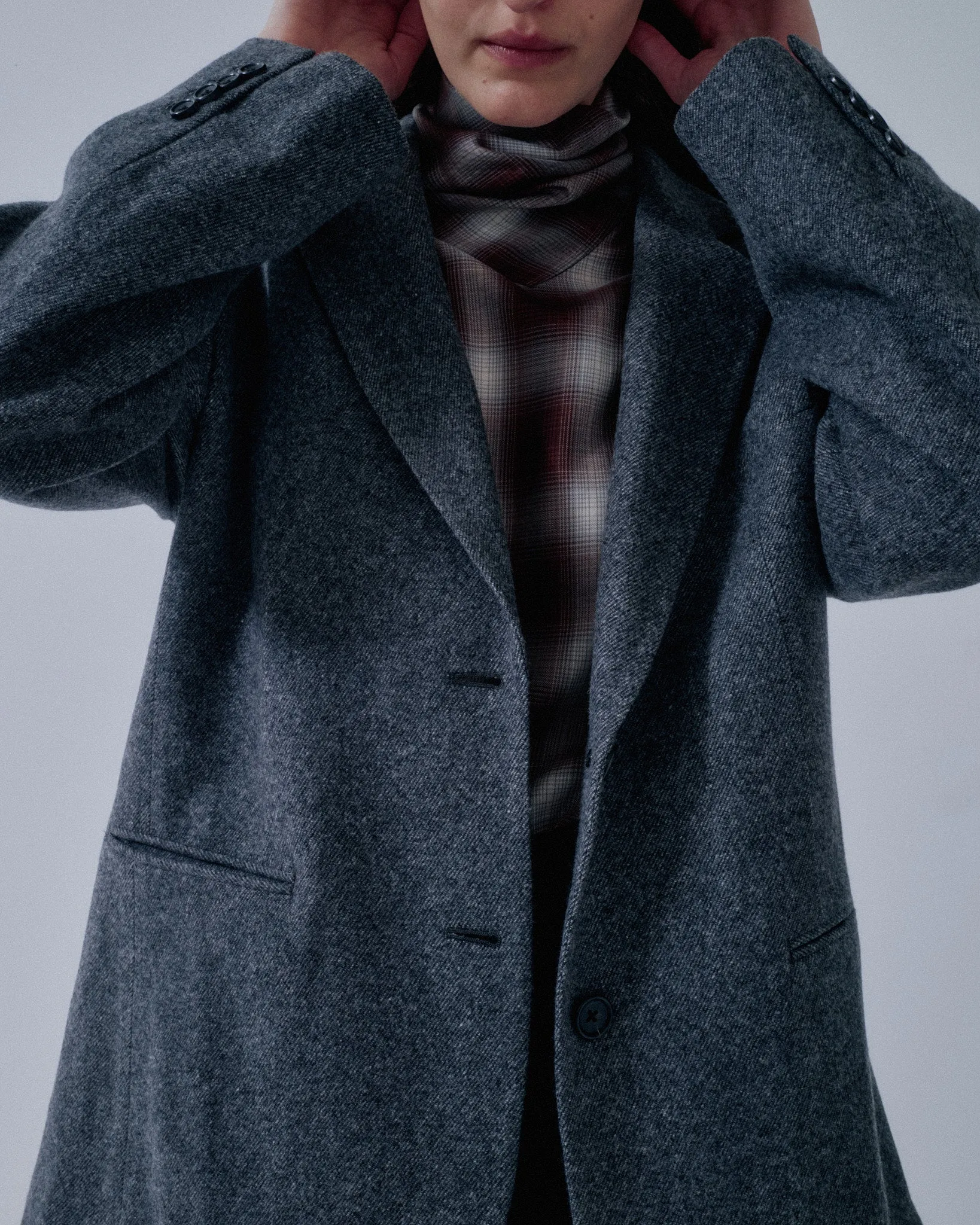 JP PRE TWO BUTTON BLAZER IN GRAY sold by Sayaka Davis product image thumbnail 3