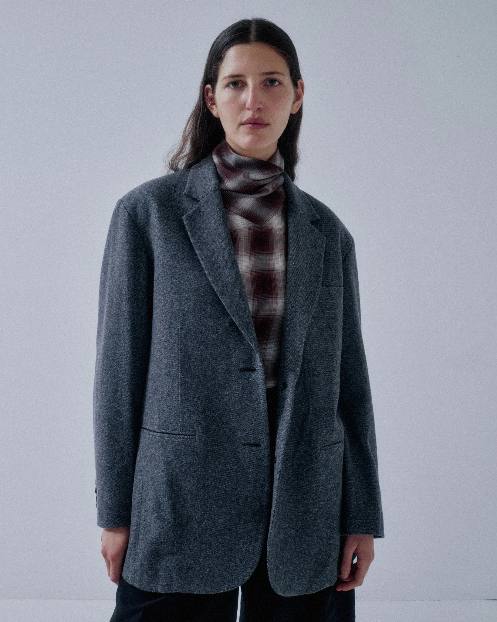 JP PRE TWO BUTTON BLAZER IN GRAY sold by Sayaka Davis product image thumbnail 2