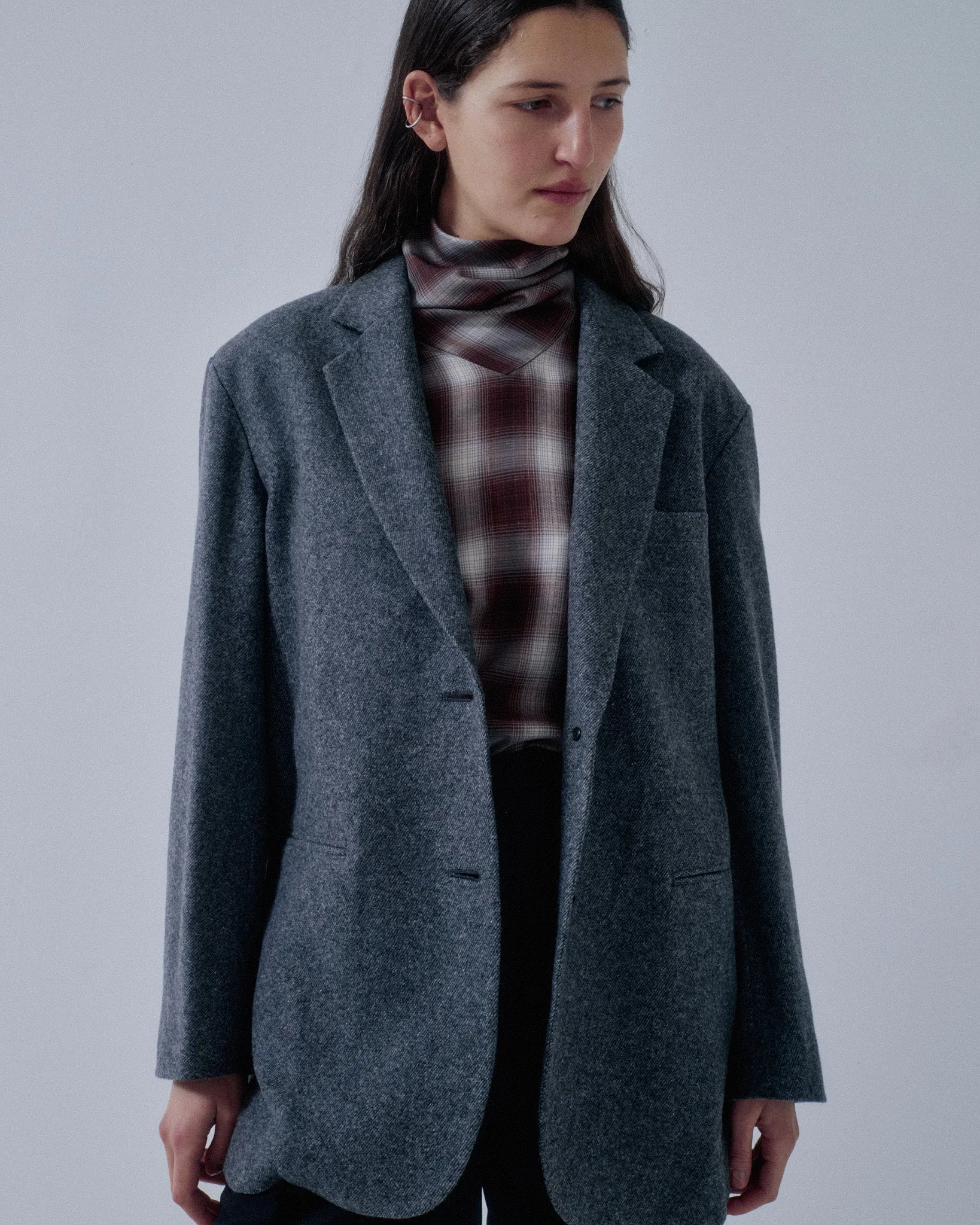 JP PRE TWO BUTTON BLAZER IN GRAY sold by Sayaka Davis product image thumbnail 4