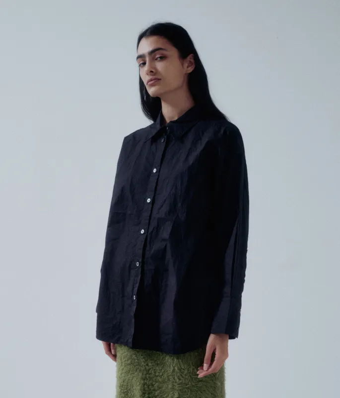 JP PRE CRINKLED OVERSIZED SHIRT IN BLACK sold by Sayaka Davis