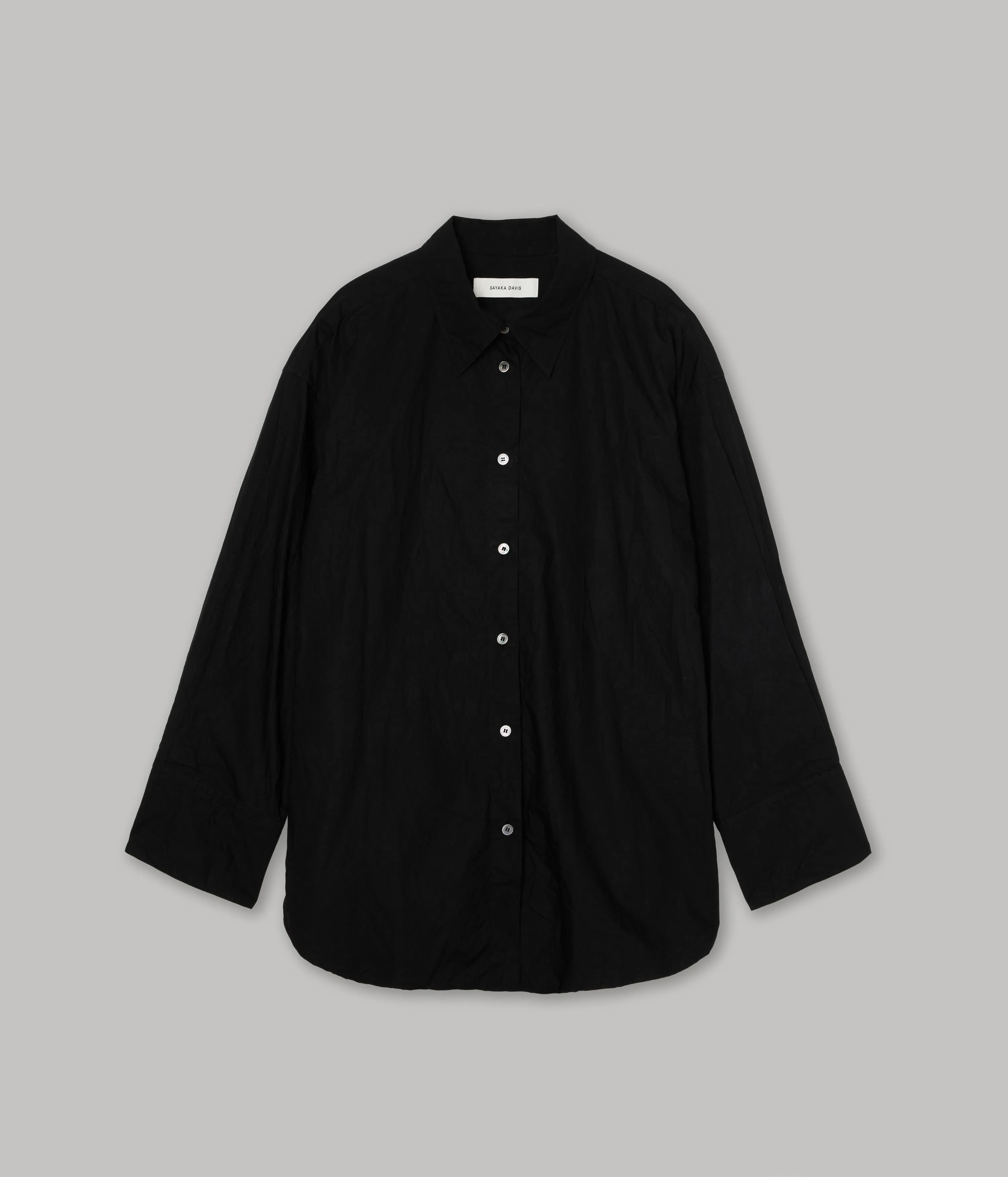 JP PRE CRINKLED OVERSIZED SHIRT IN BLACK sold by Sayaka Davis product image thumbnail 3