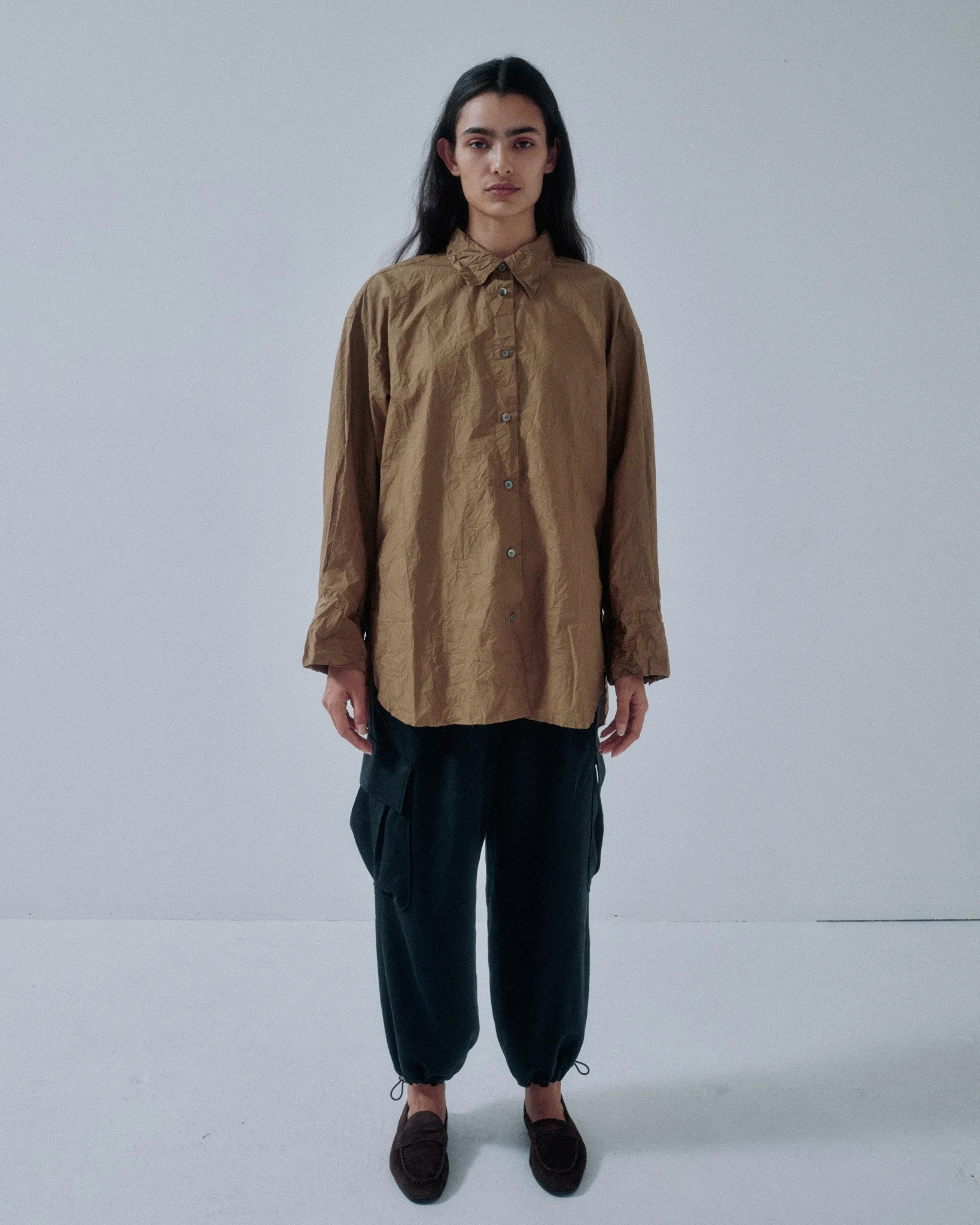 JP PRE CRINKLED OVERSIZED SHIRT IN WALNUT sold by Sayaka Davis product image thumbnail 2