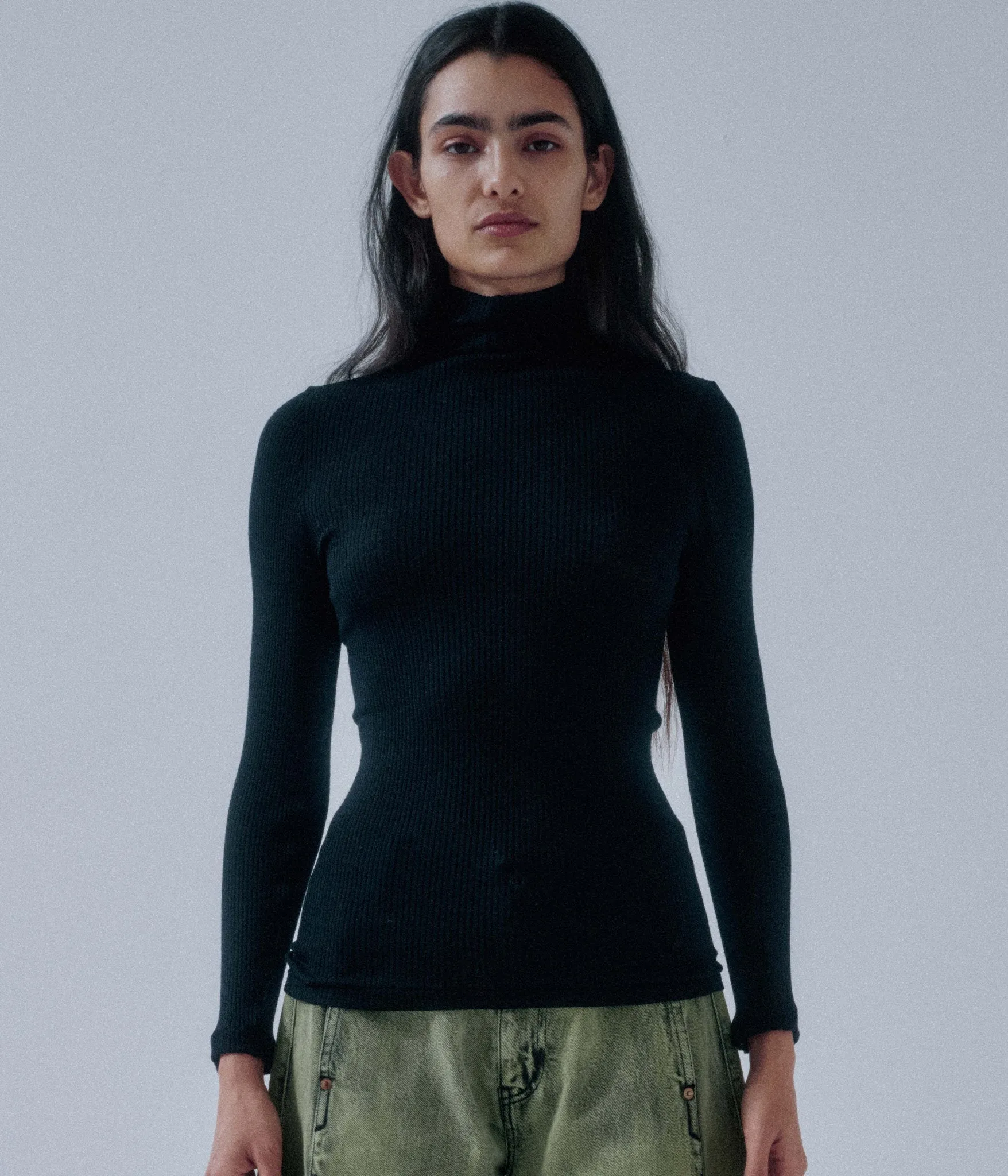 Us Pre Circular Rib Highneck in Black sold by Sayaka Davis