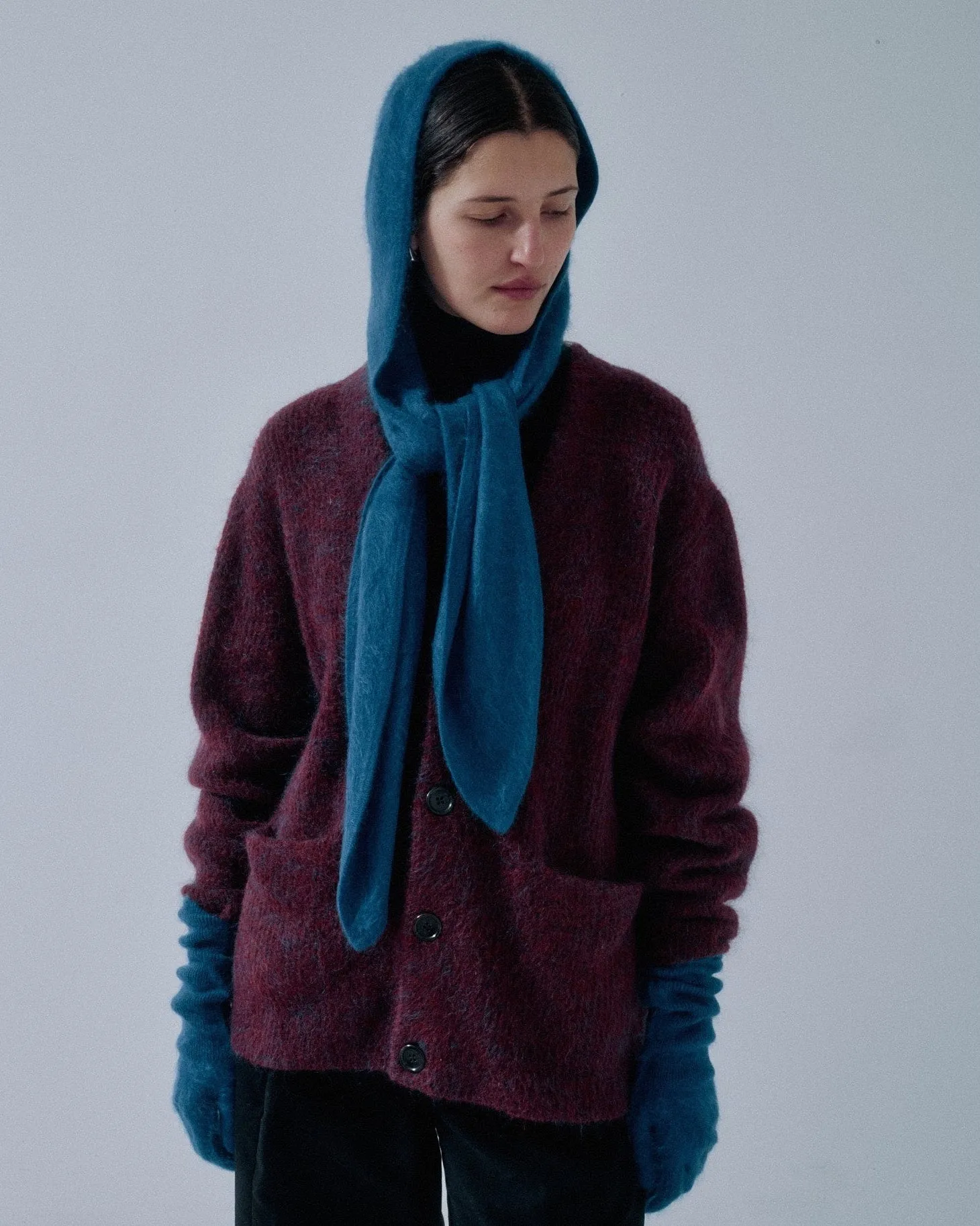 Us Pre Hooded Cashmere Scarf in Cobalt sold by Sayaka Davis product image thumbnail 3