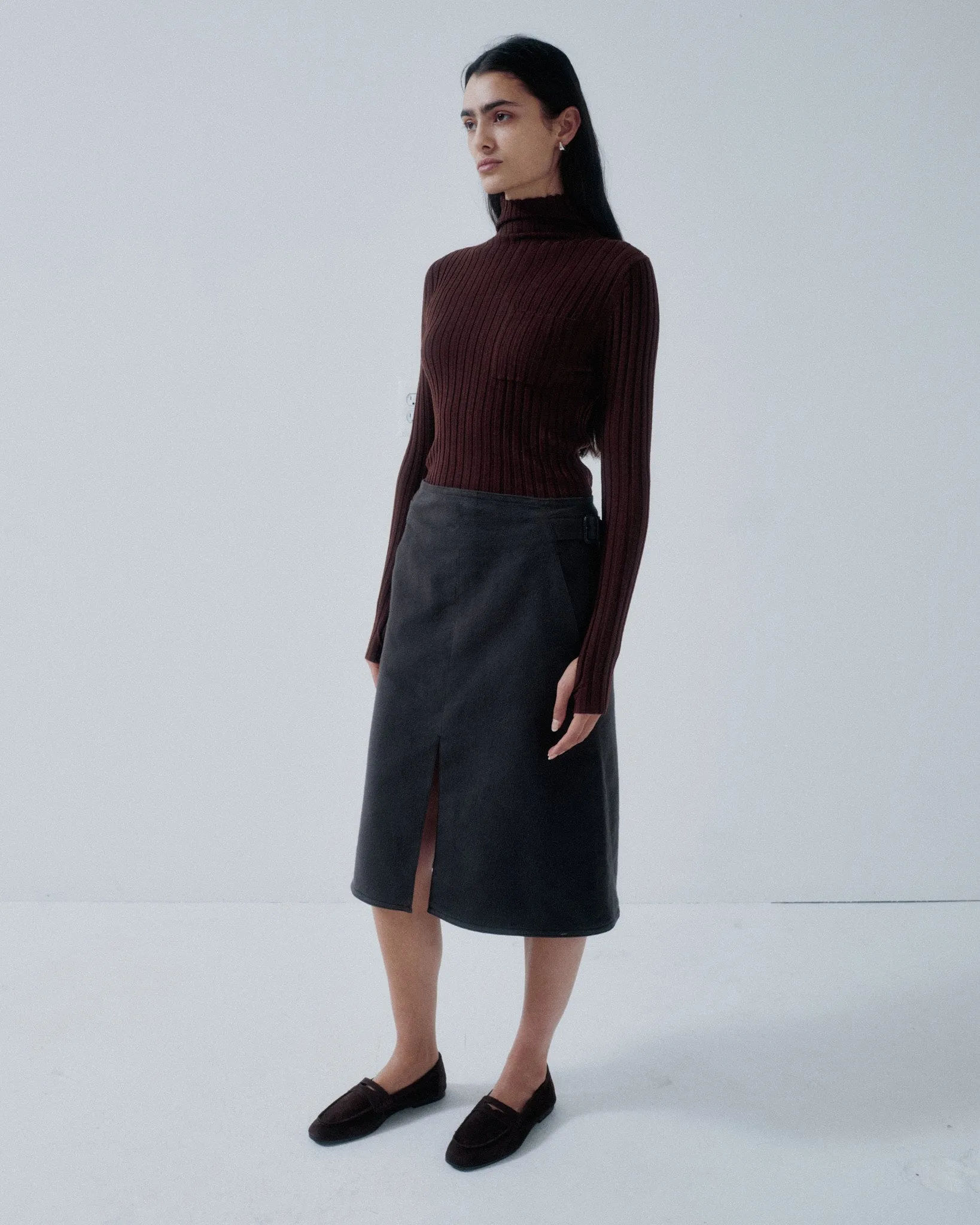 Us Pre Wide Rib Mockneck in Chocolate sold by Sayaka Davis product image thumbnail 2