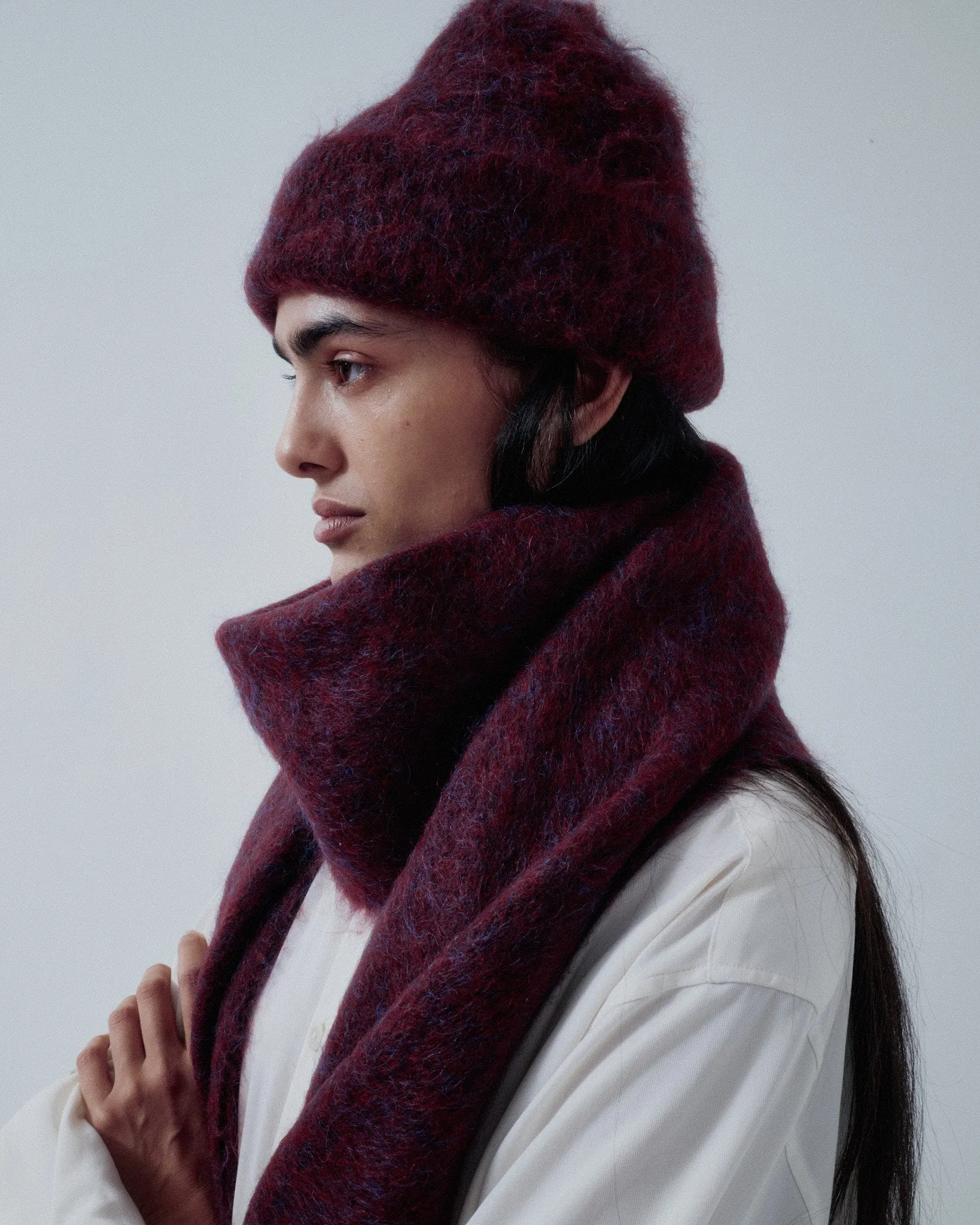 Us Pre Brushed Mohair Scarf in Mulberry sold by Sayaka Davis product image thumbnail 2