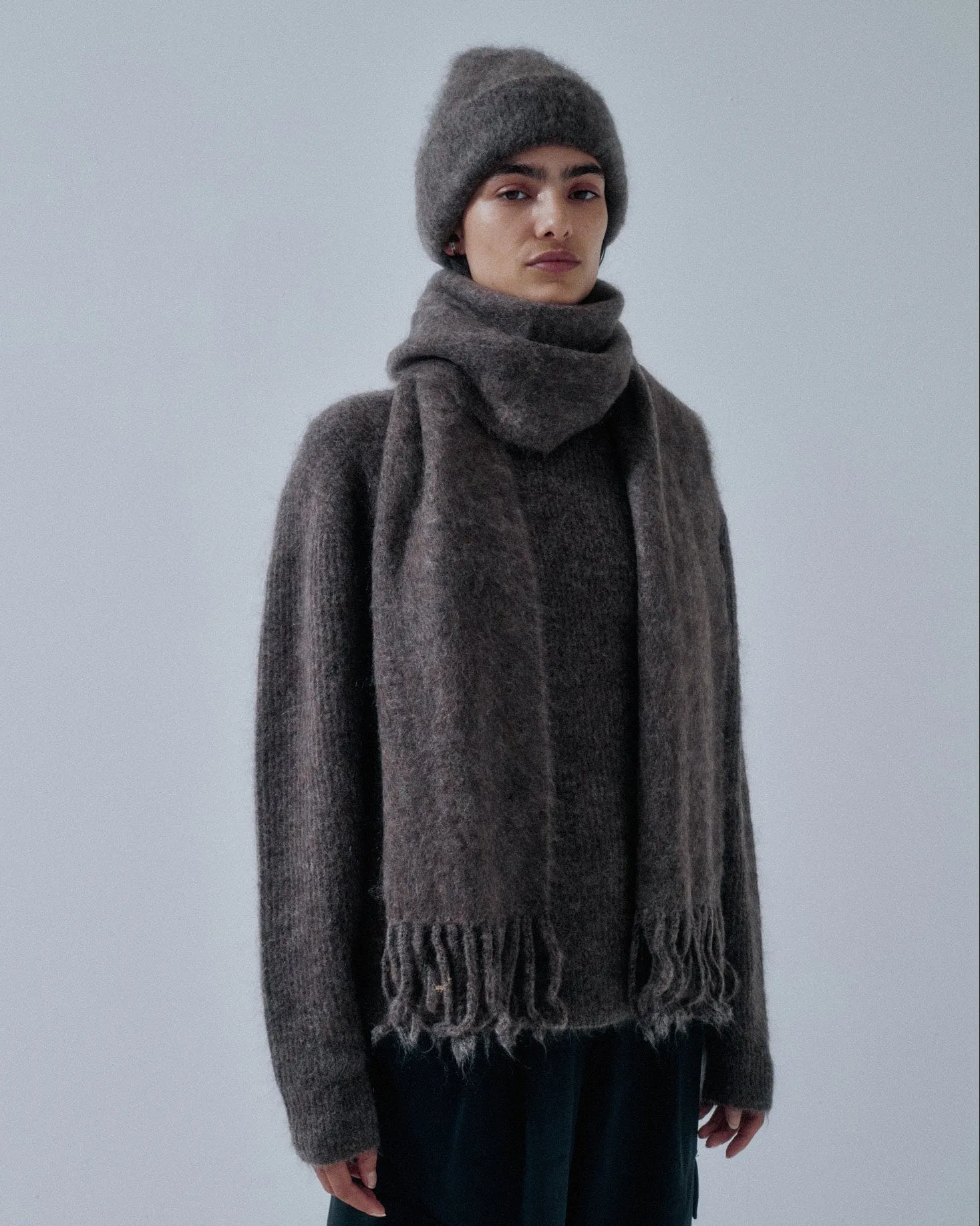 Us Pre Brushed Mohair Scarf in Ash Brown sold by Sayaka Davis product image thumbnail 2