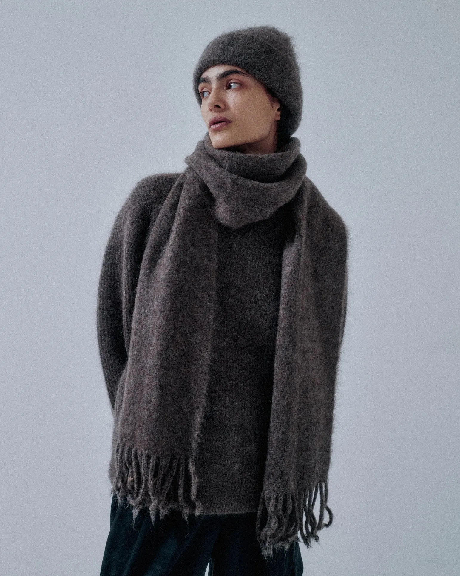 Us Pre Brushed Mohair Scarf in Ash Brown sold by Sayaka Davis product image thumbnail 3