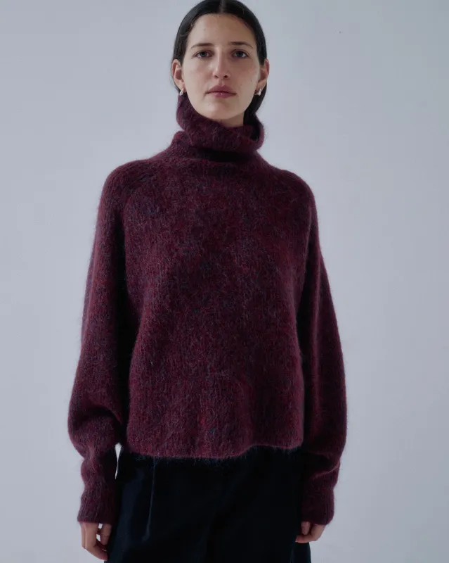 Us Pre Mohair Highneck in Mulberry made by Sayaka Davis