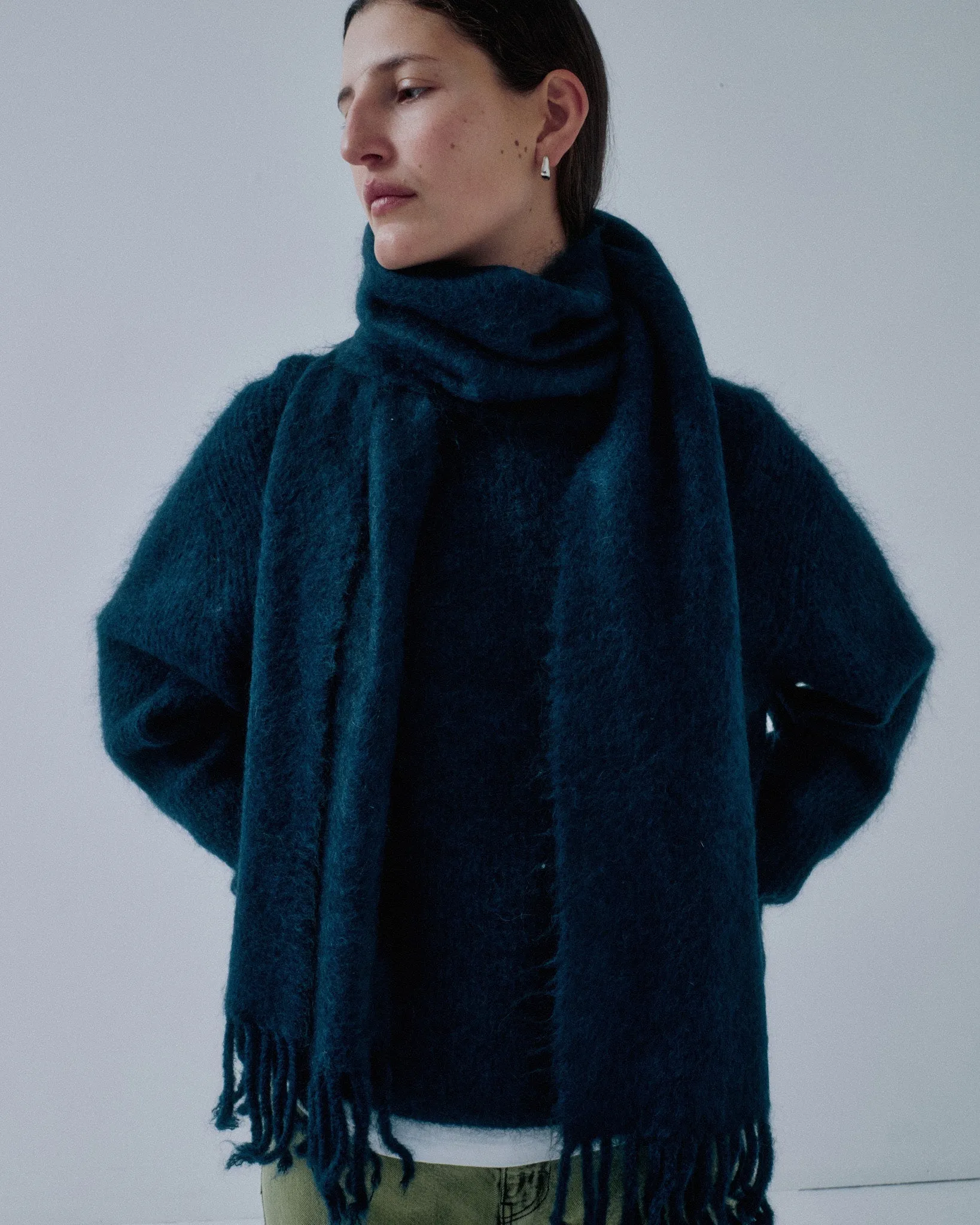 Us Pre Brushed Mohair Scarf in Midnight Blue sold by Sayaka Davis product image thumbnail 4