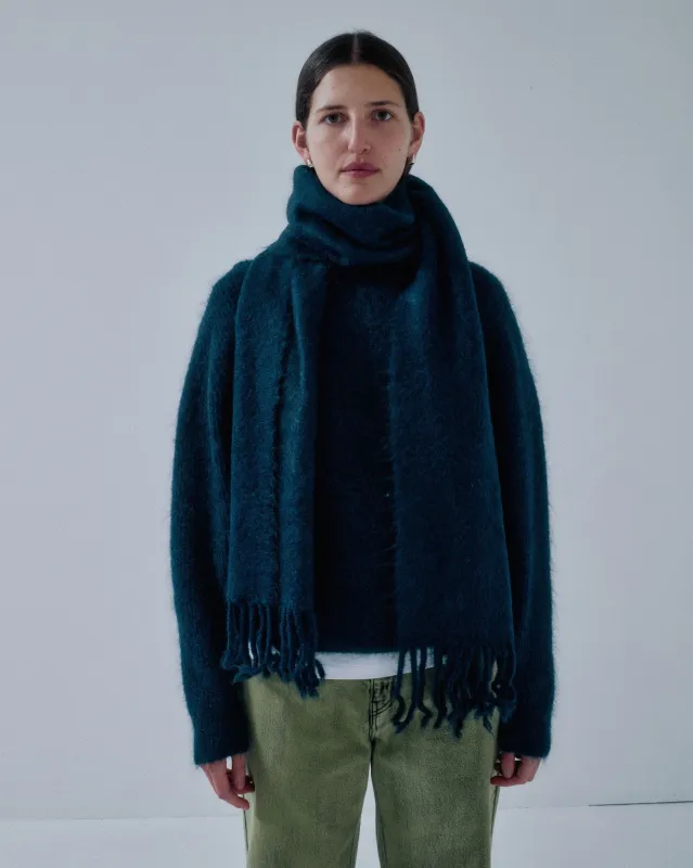 Us Pre Brushed Mohair Scarf in Midnight Blue made by Sayaka Davis