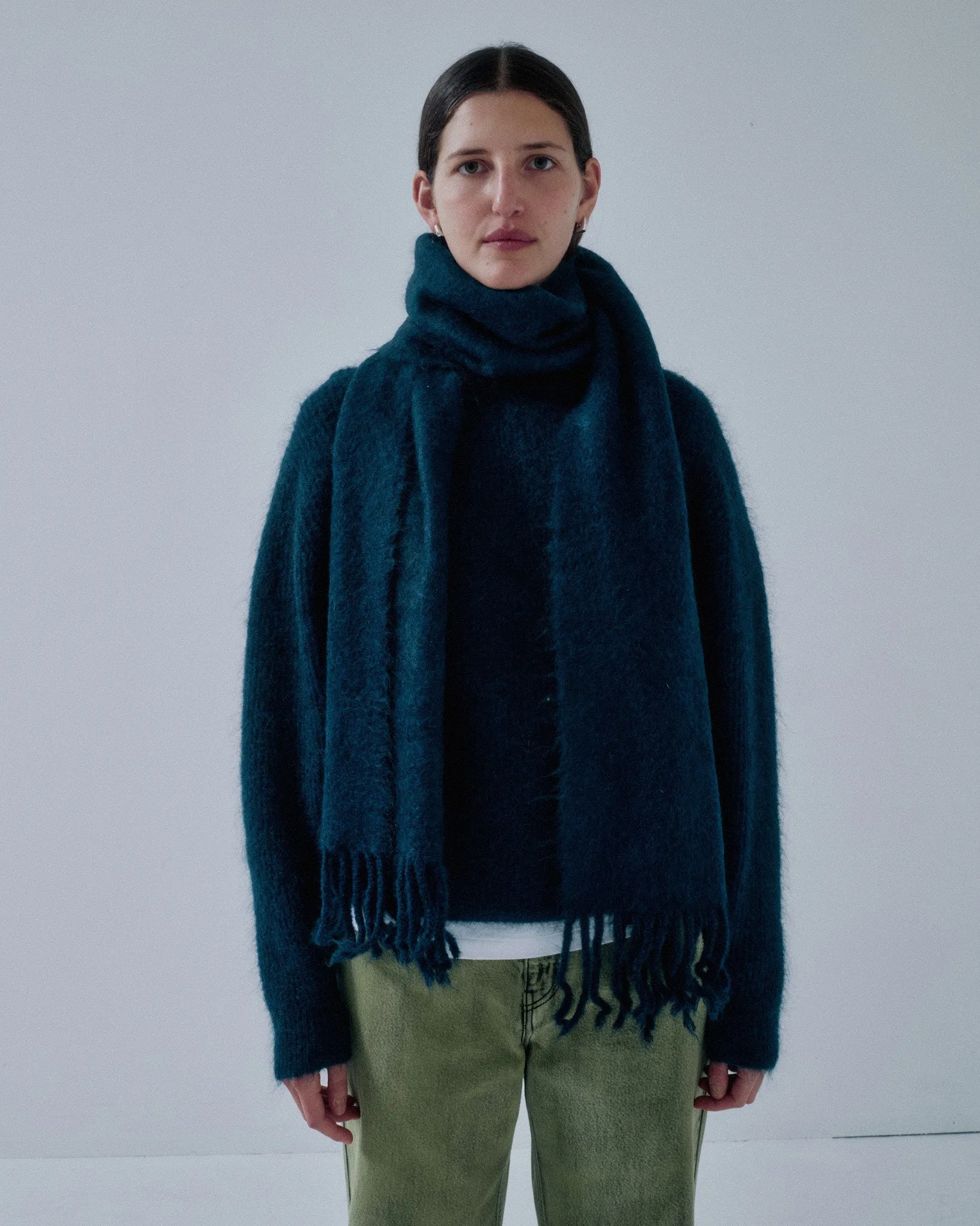 Us Pre Brushed Mohair Scarf in Midnight Blue sold by Sayaka Davis
