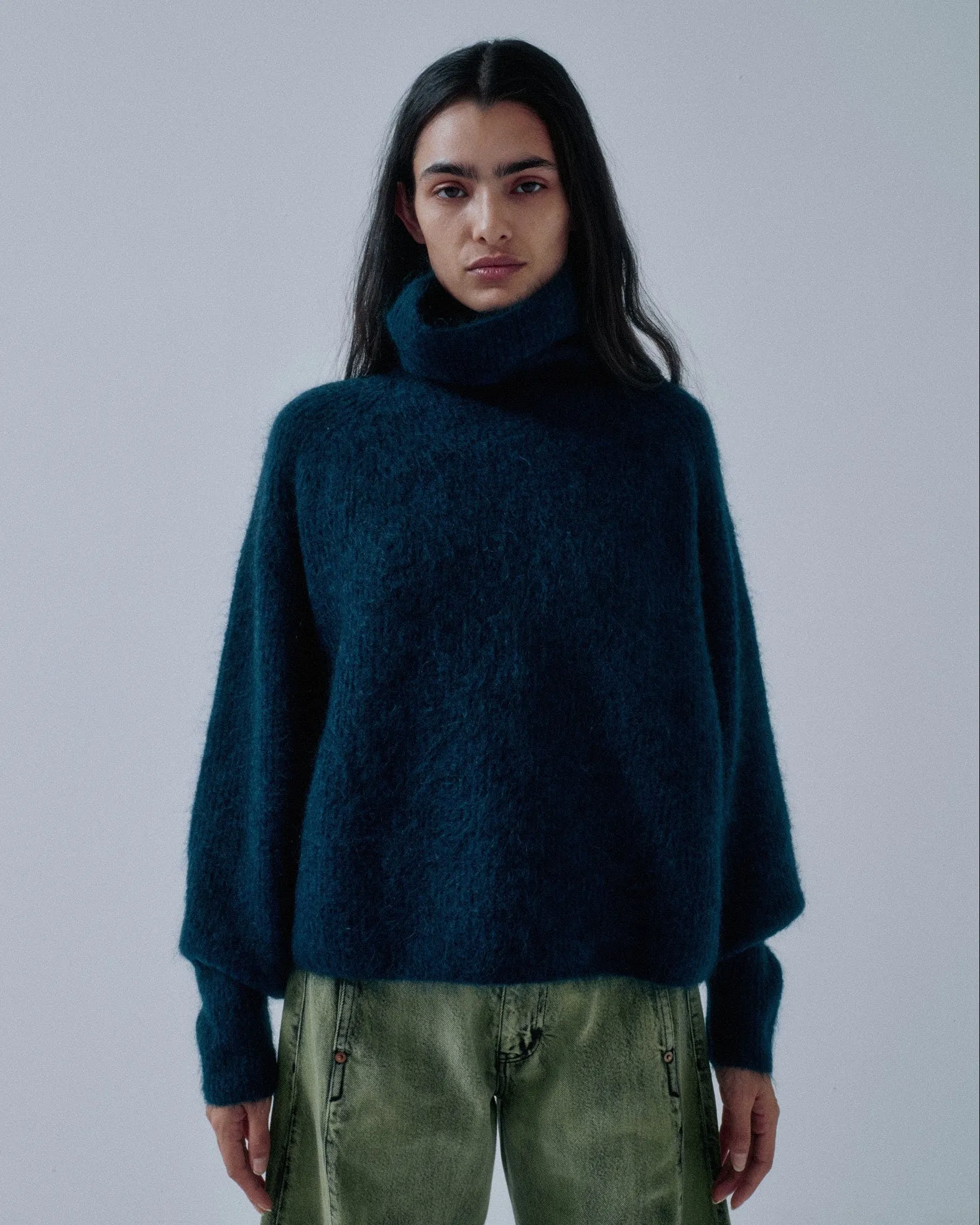 Us Pre Mohair Highneck in Midnight Blue sold by Sayaka Davis