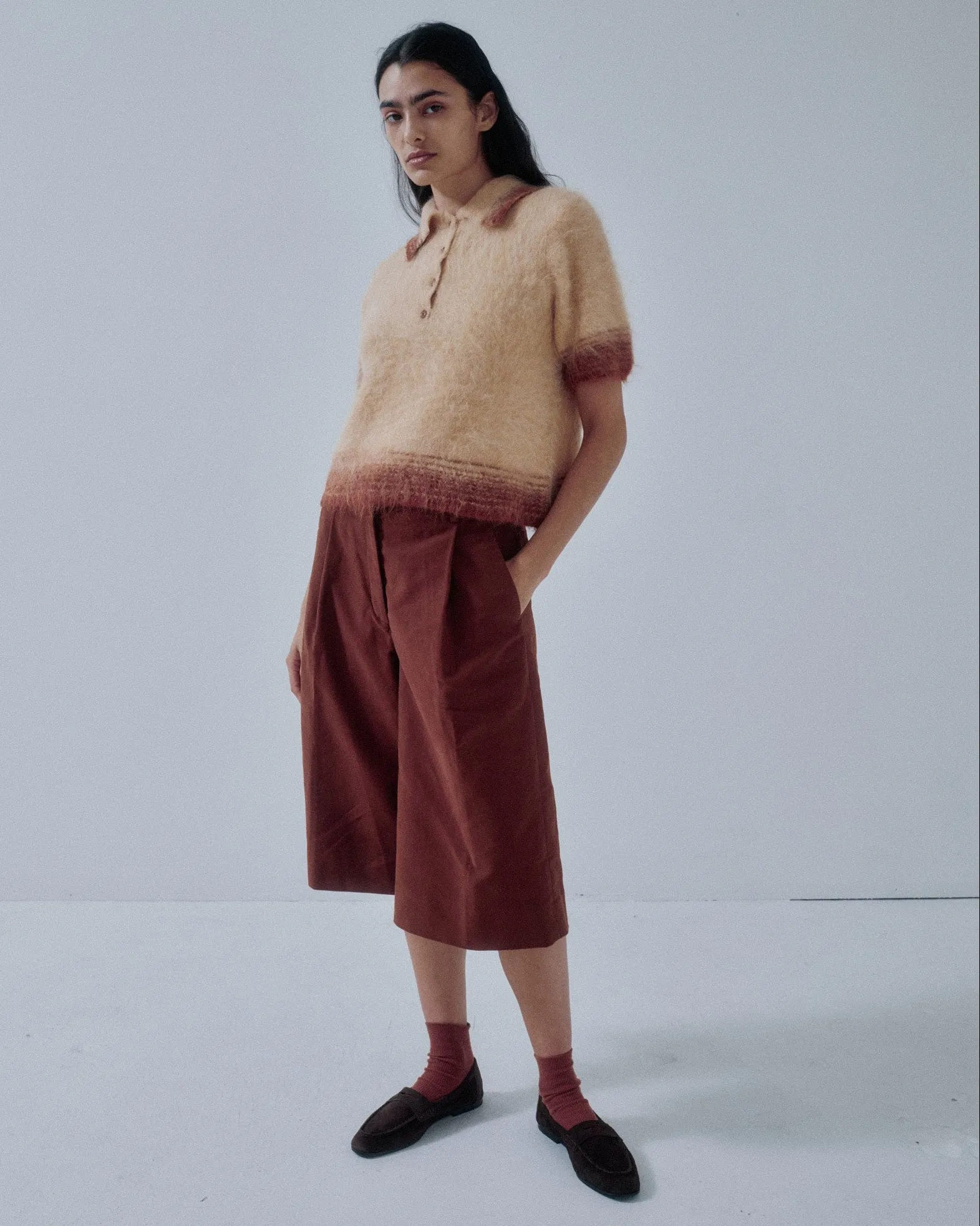 Us Pre Compact Knit Polo in Caramel Pudding sold by Sayaka Davis product image thumbnail 5