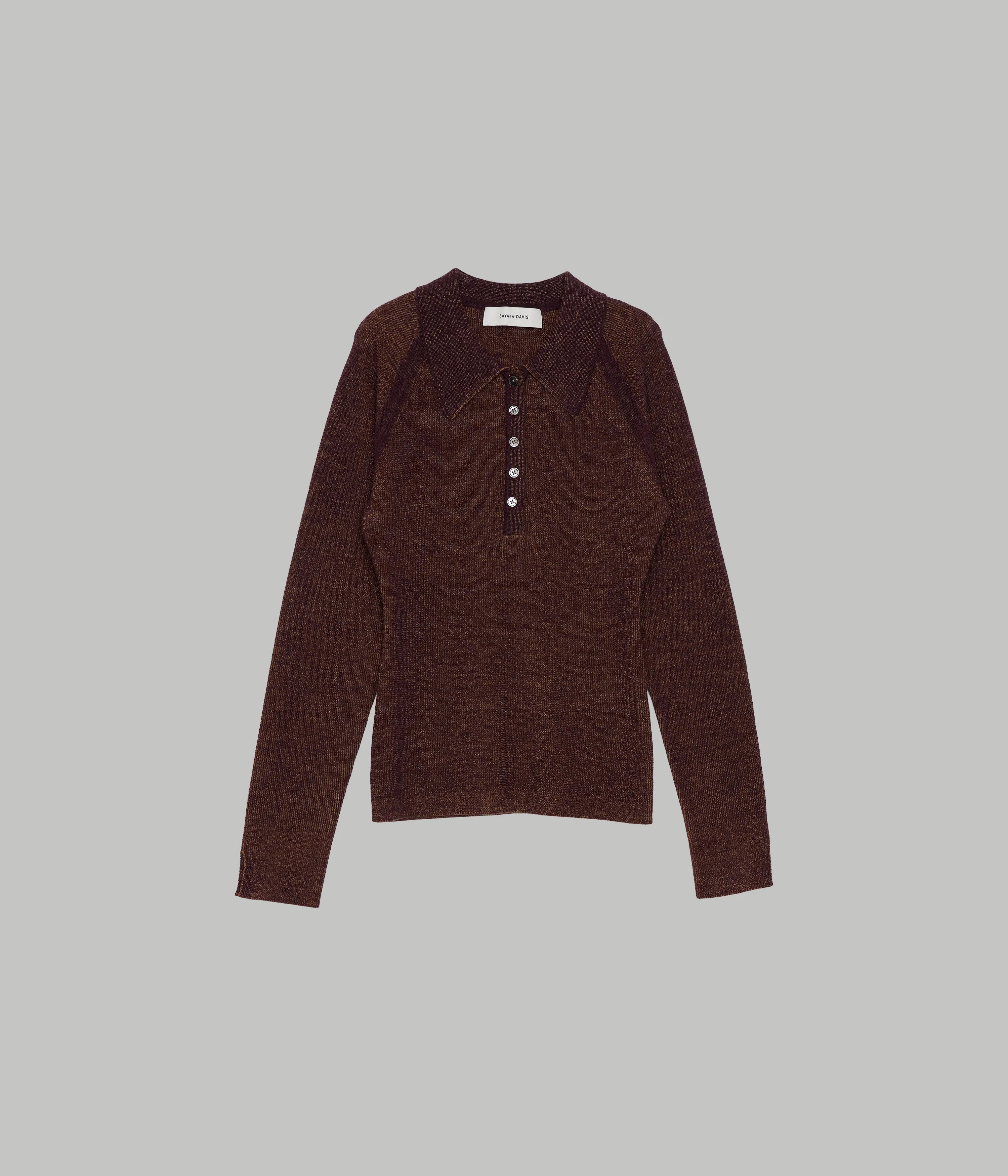 Us Pre Combo Ribbed Polo in Choclate x Orange sold by Sayaka Davis product image thumbnail 5