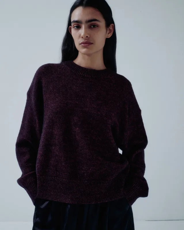 Us Pre Tweed Yarn Pullover in Speckled Purple made by Sayaka Davis