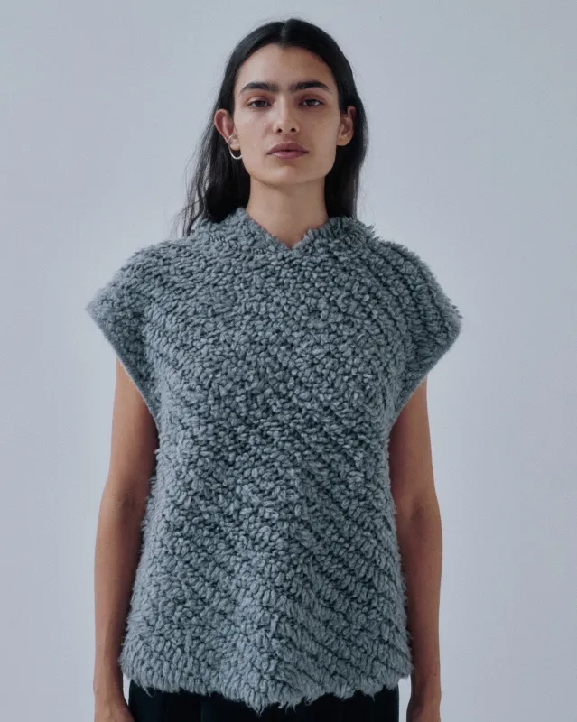 Us Pre Pile Hoodie Vest in Gray made by Sayaka Davis