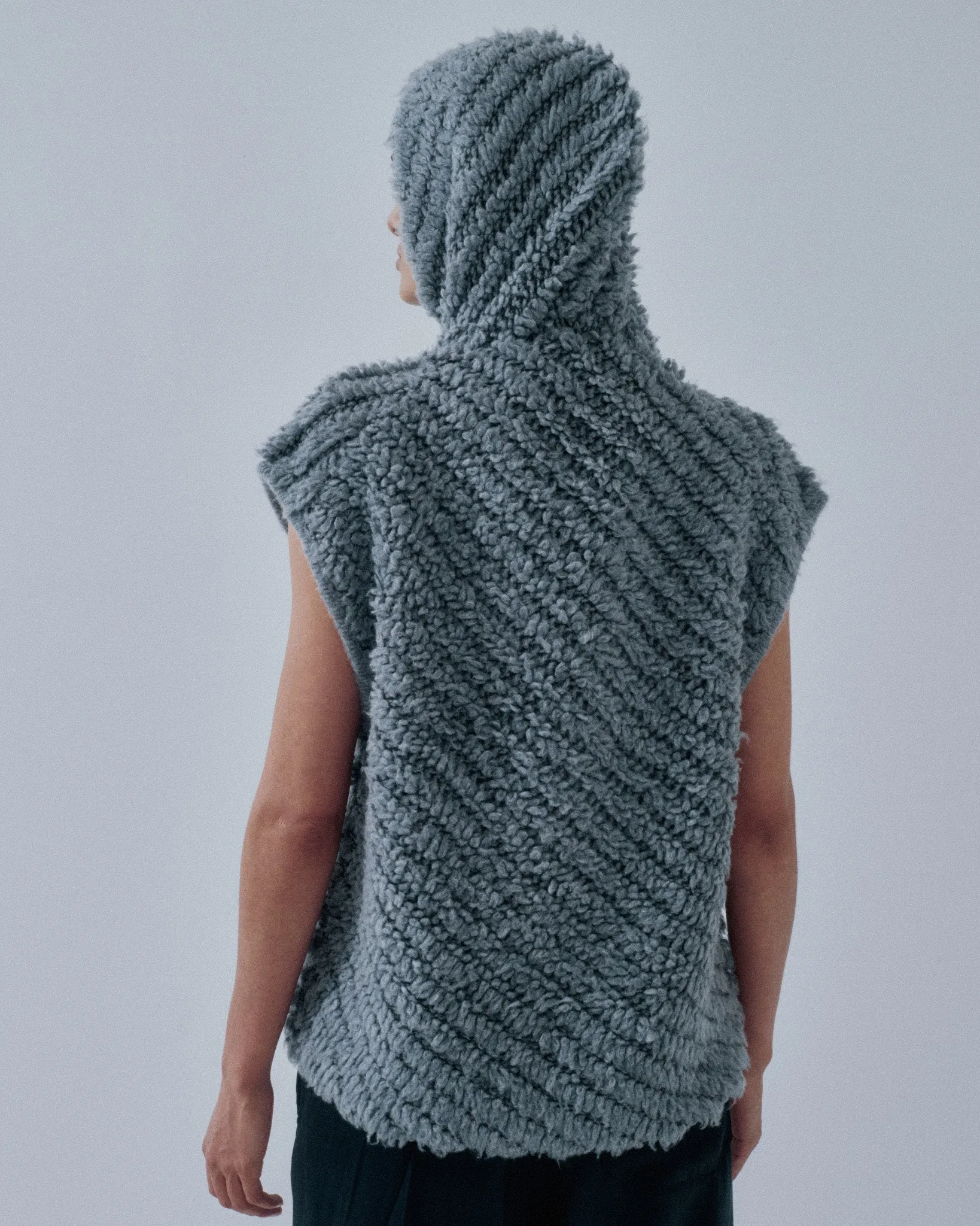 Us Pre Pile Hoodie Vest in Gray sold by Sayaka Davis product image thumbnail 5