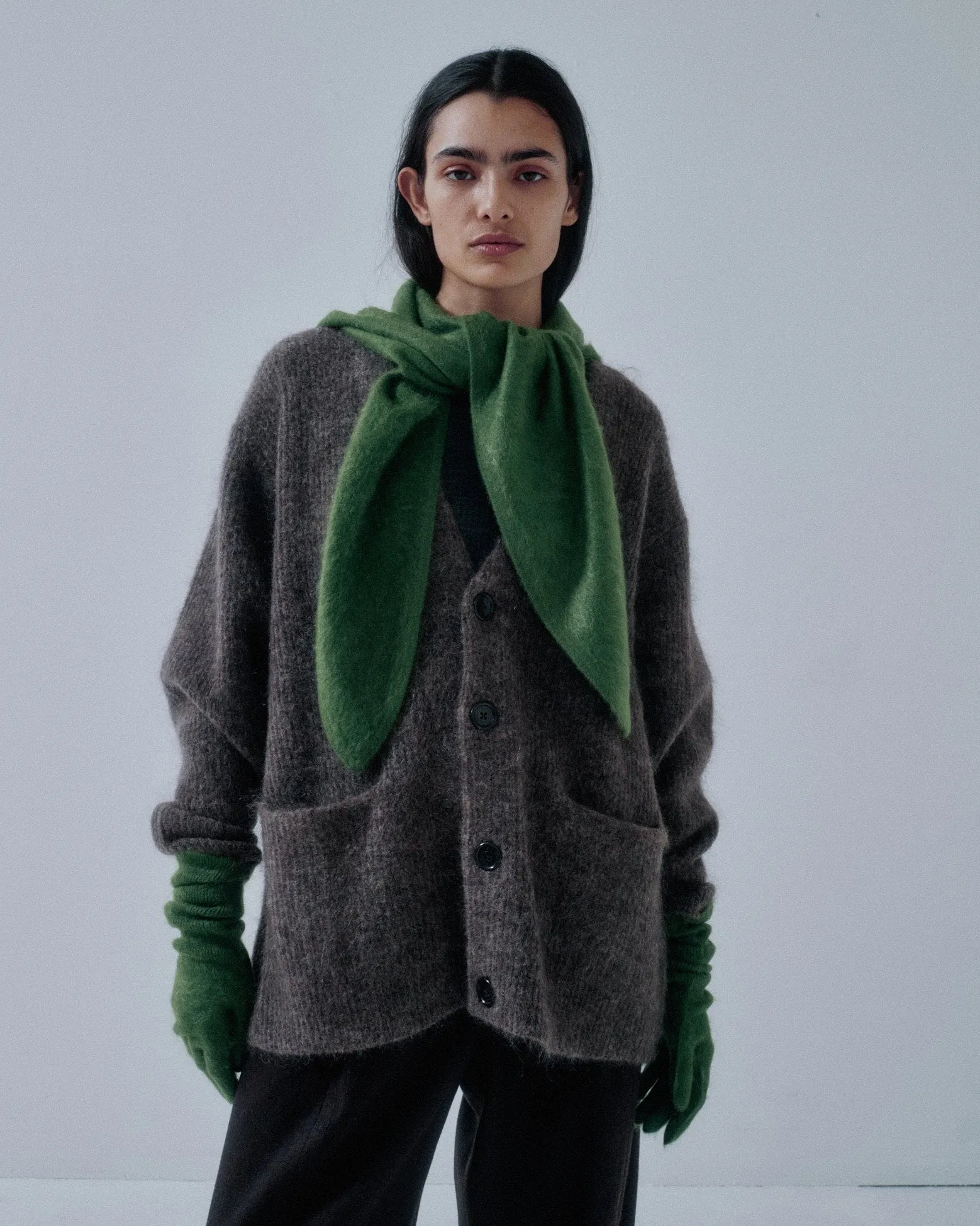 Us Pre Hooded Cashmere Scarf in Cactus sold by Sayaka Davis product image thumbnail 2