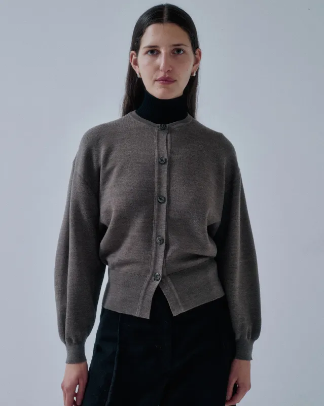 Us Pre Crewneck Cardigan in Oatmeal made by Sayaka Davis