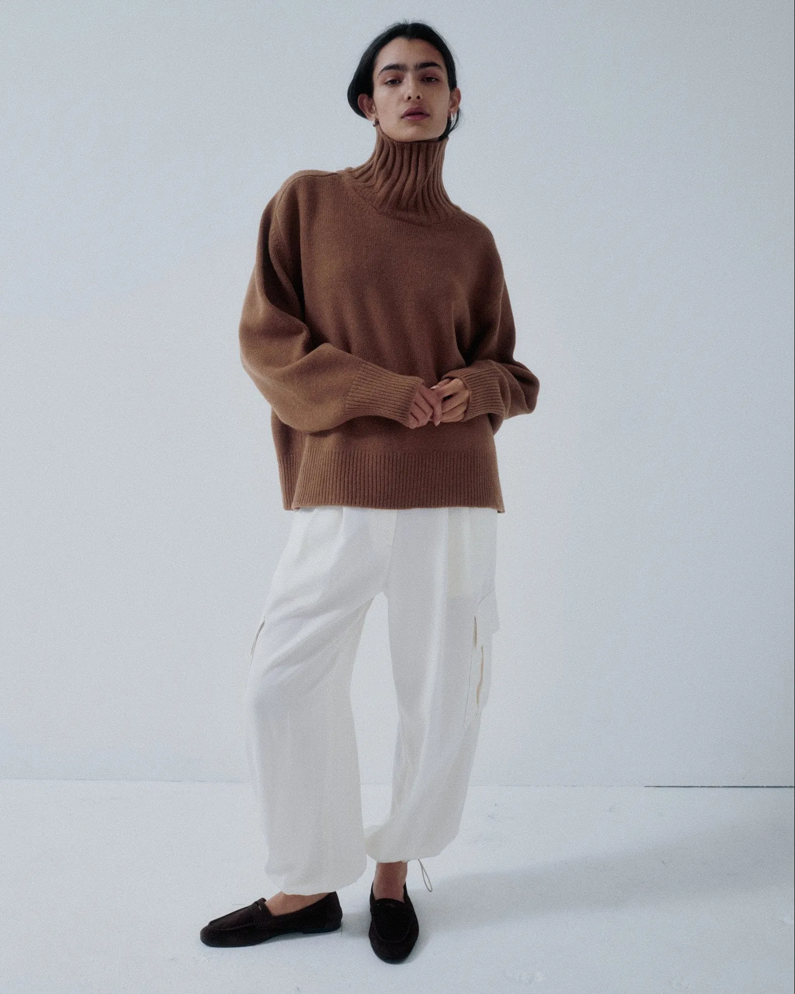 Us Pre Highcollar Sweater in Latte sold by Sayaka Davis