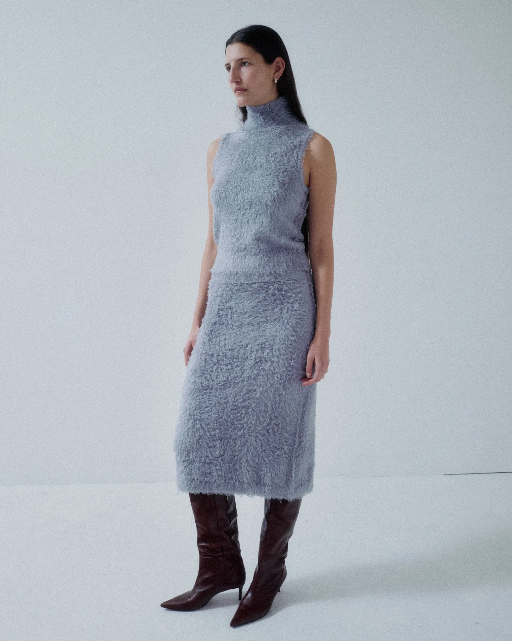 Us Pre Sleeveless Highneck in Silver sold by Sayaka Davis