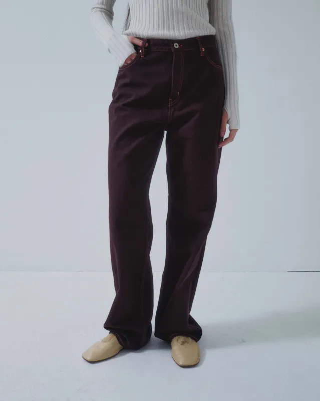 Us Pre Dad Fit Denim in Sangria made by Sayaka Davis