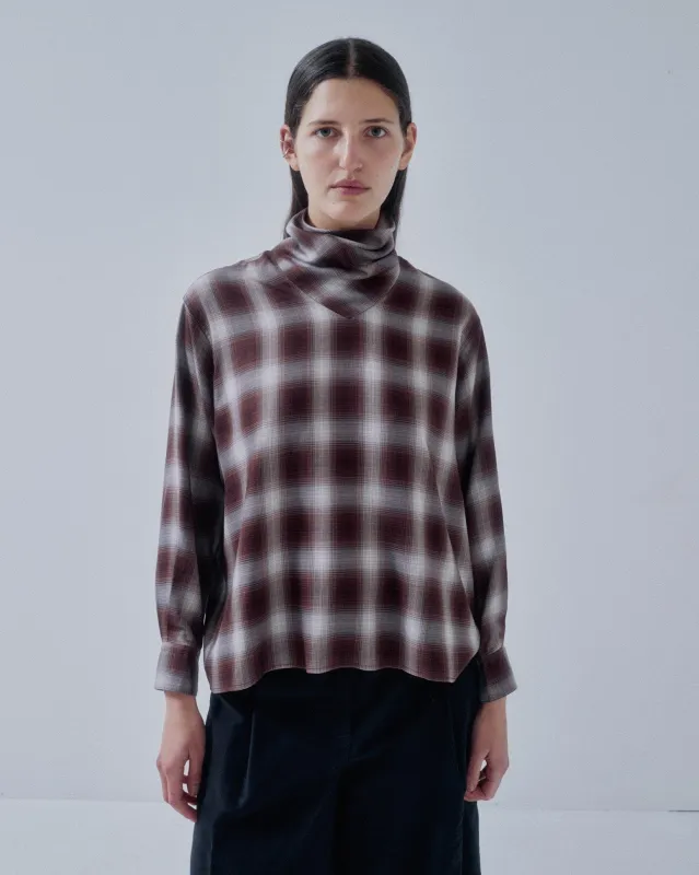 Us Pre Cowl Neck Blouse in Plaid made by Sayaka Davis
