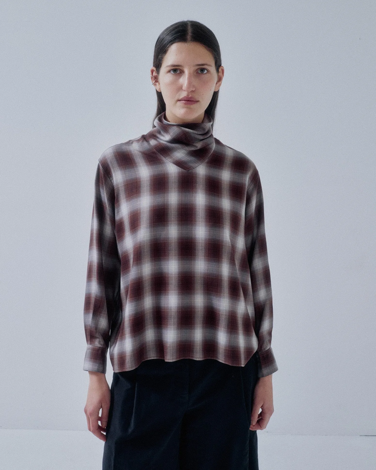 Us Pre Cowl Neck Blouse in Plaid sold by Sayaka Davis