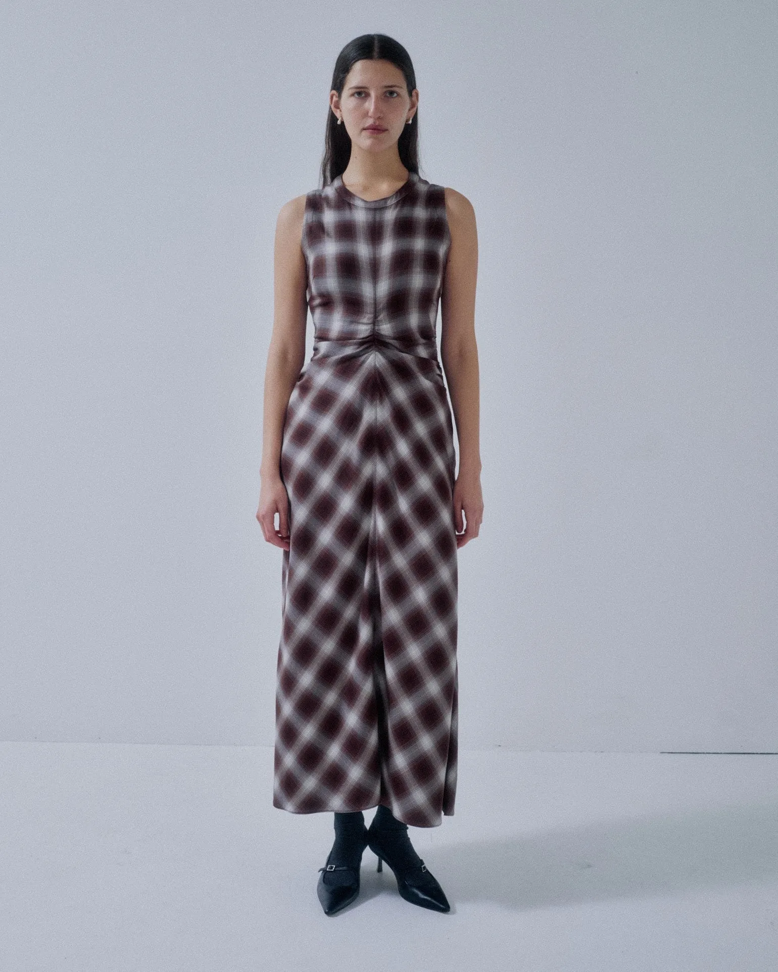 Us Pre Gathered Waist Dress in Plaid sold by Sayaka Davis