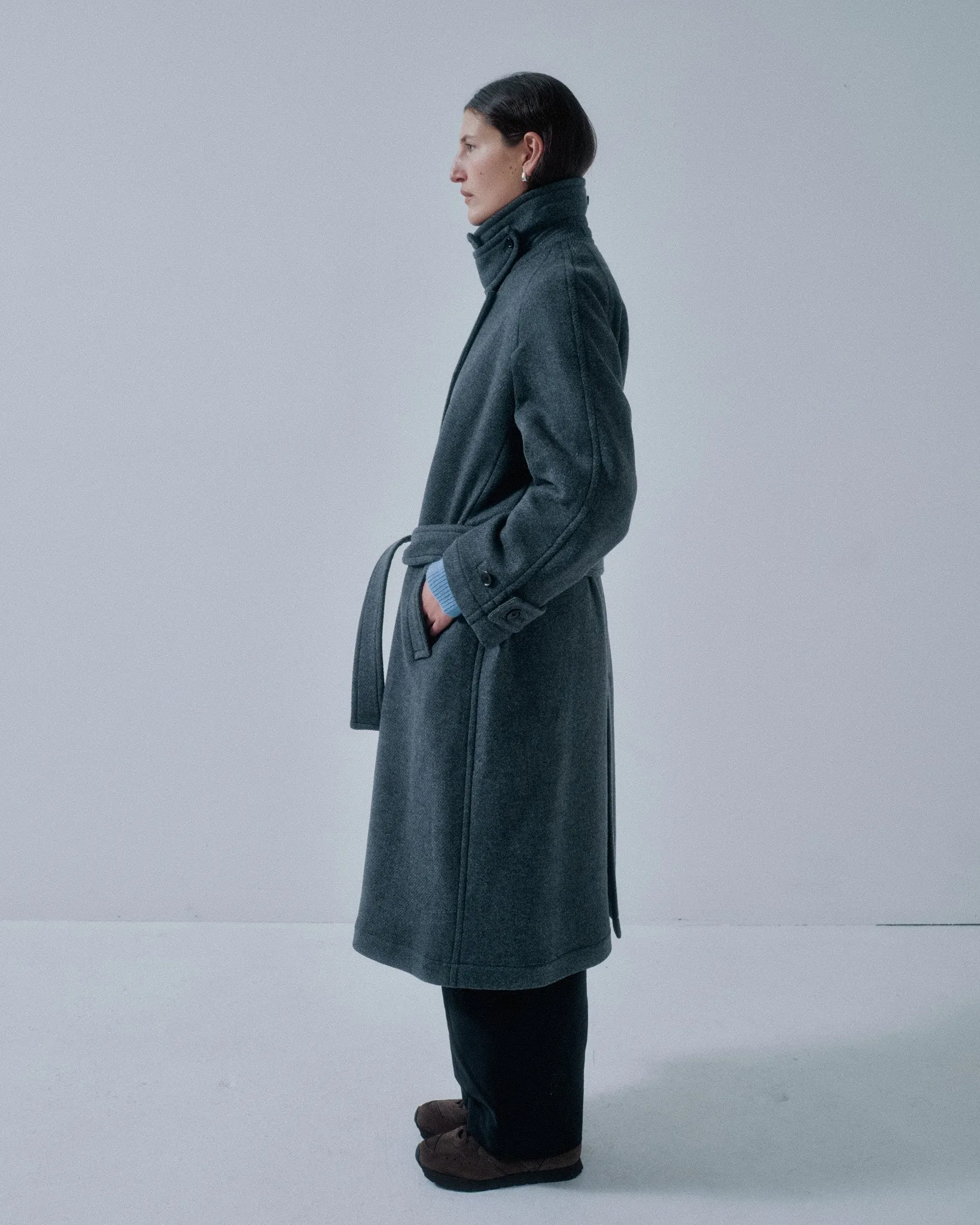Us Pre Balmacaan Coat in Dark Gray sold by Sayaka Davis product image thumbnail 3