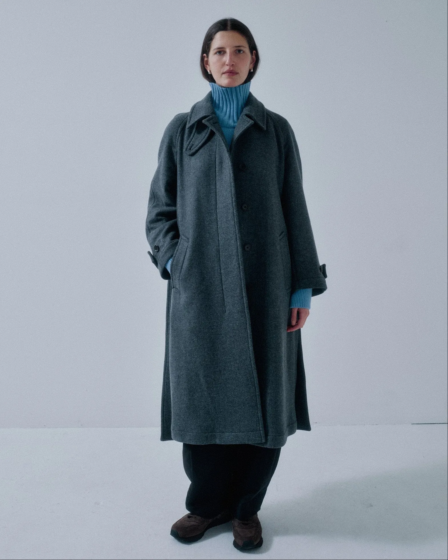 Us Pre Balmacaan Coat in Dark Gray sold by Sayaka Davis