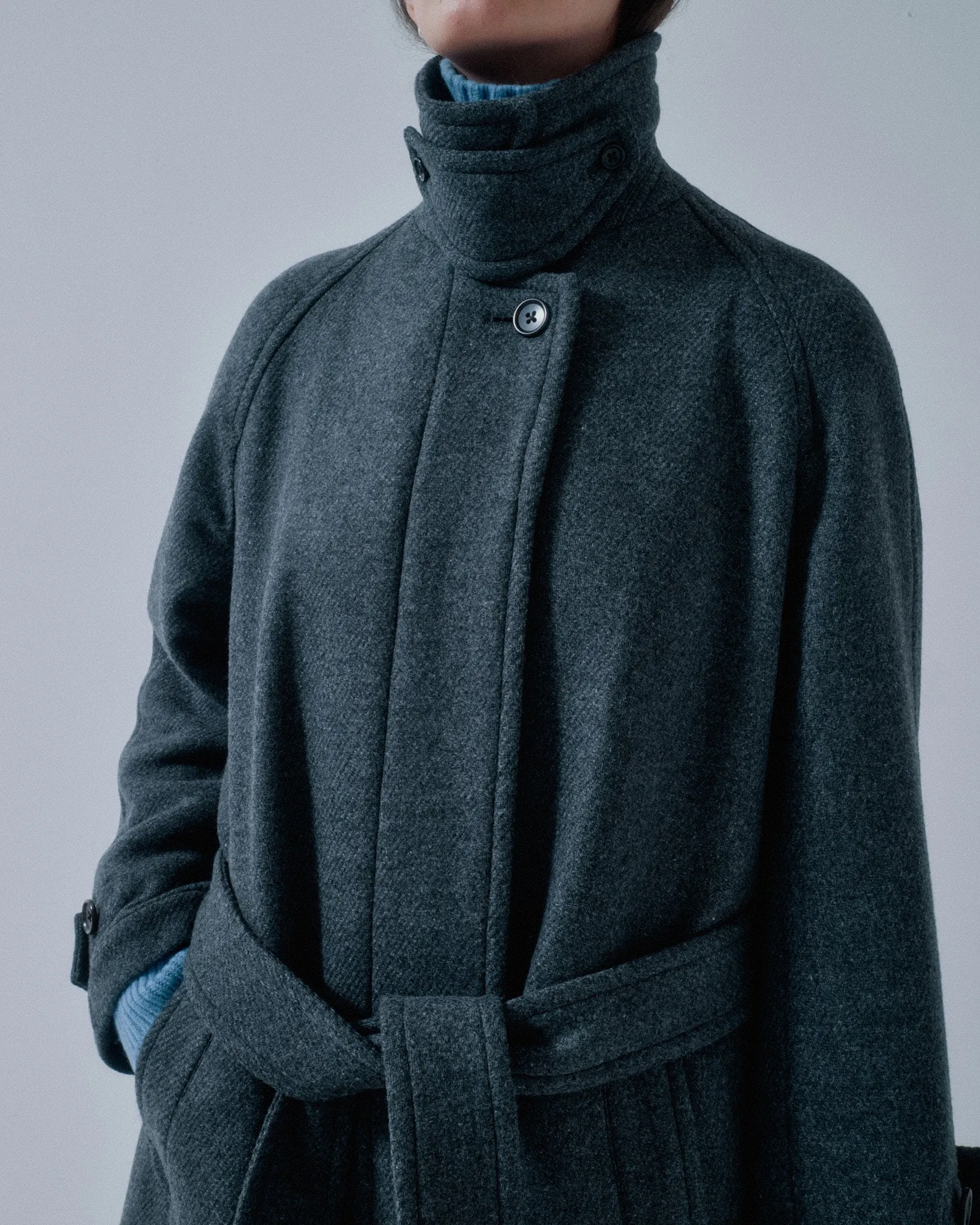 Us Pre Balmacaan Coat in Dark Gray sold by Sayaka Davis product image thumbnail 5