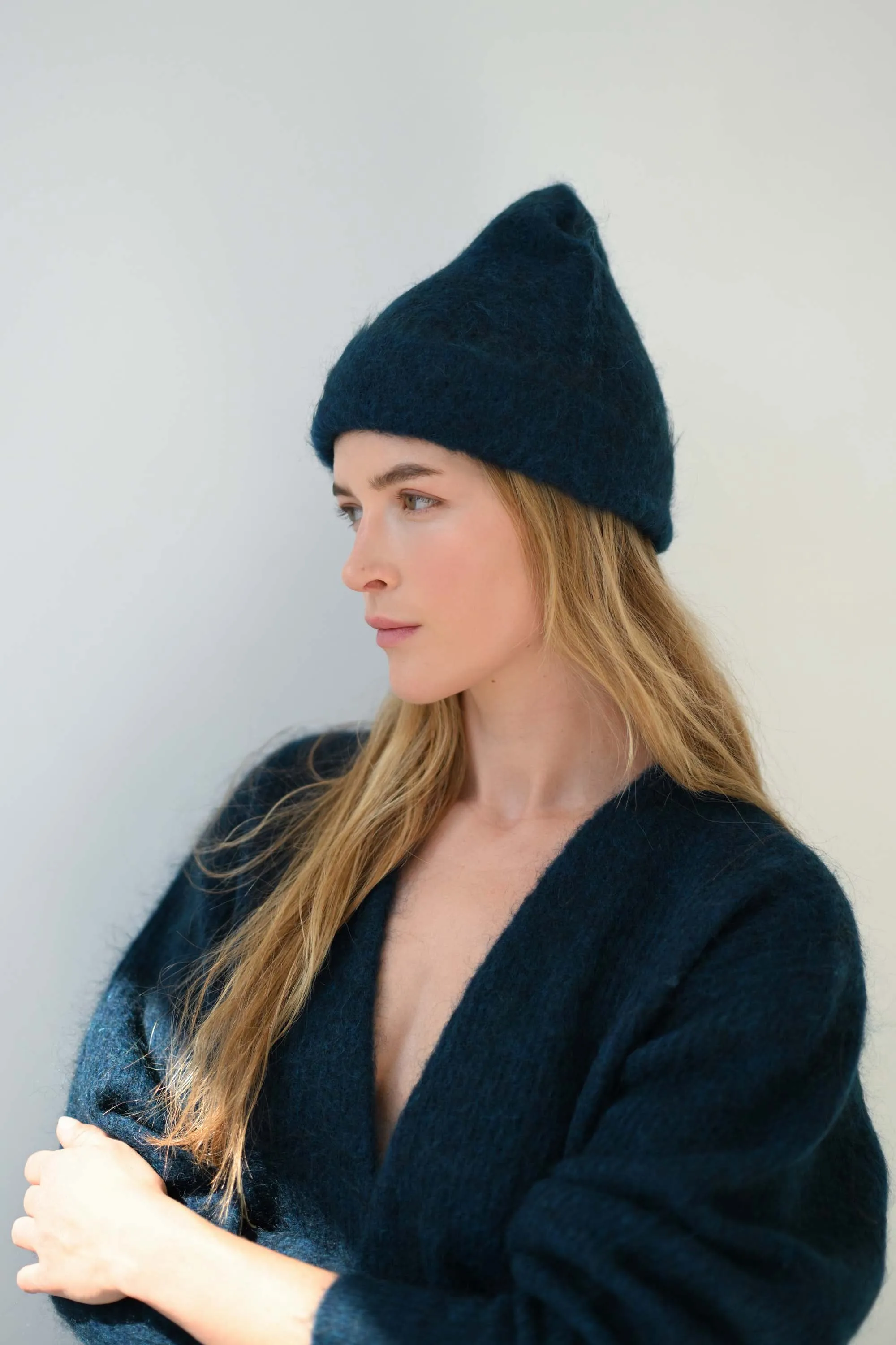 Brushed Mohair Beanie in Midnight Blue sold by Sayaka Davis product image thumbnail 3