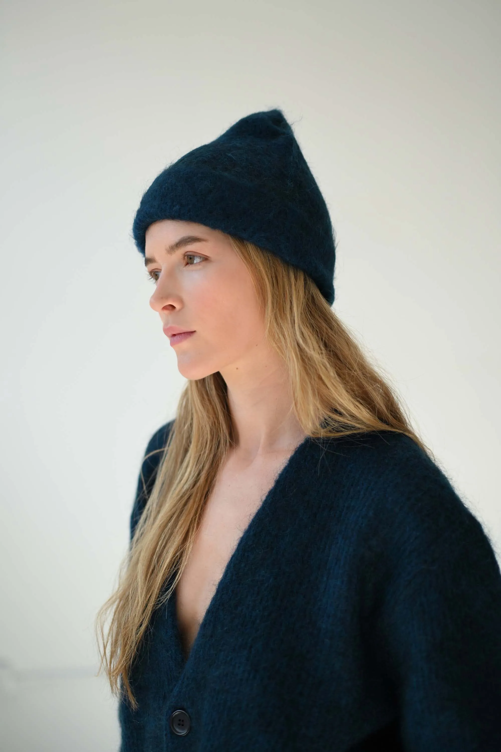 Brushed Mohair Beanie in Midnight Blue sold by Sayaka Davis product image thumbnail 5