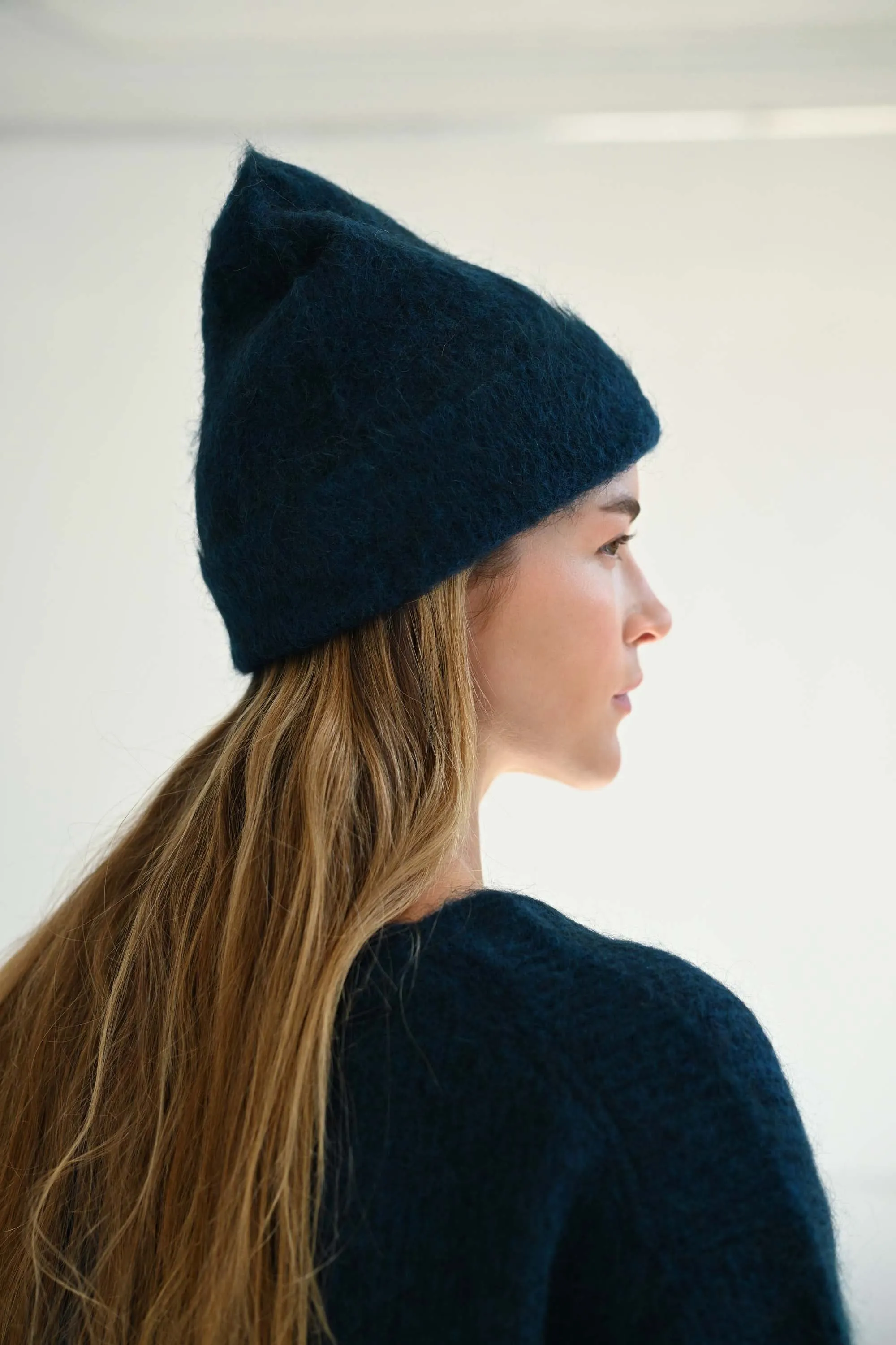 Brushed Mohair Beanie in Midnight Blue sold by Sayaka Davis product image thumbnail 4