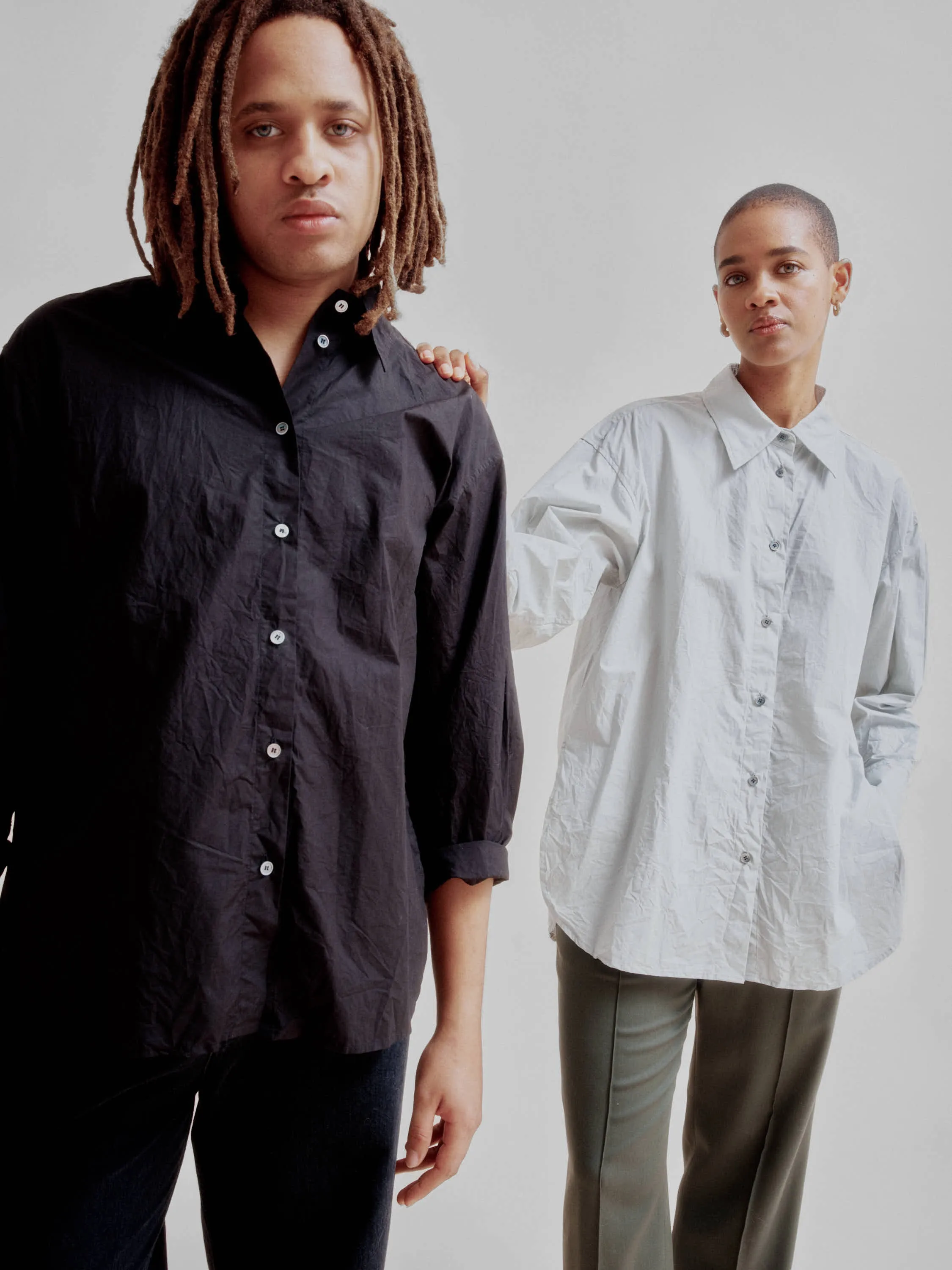 Crinkled Oversized Shirt in Black sold by Sayaka Davis