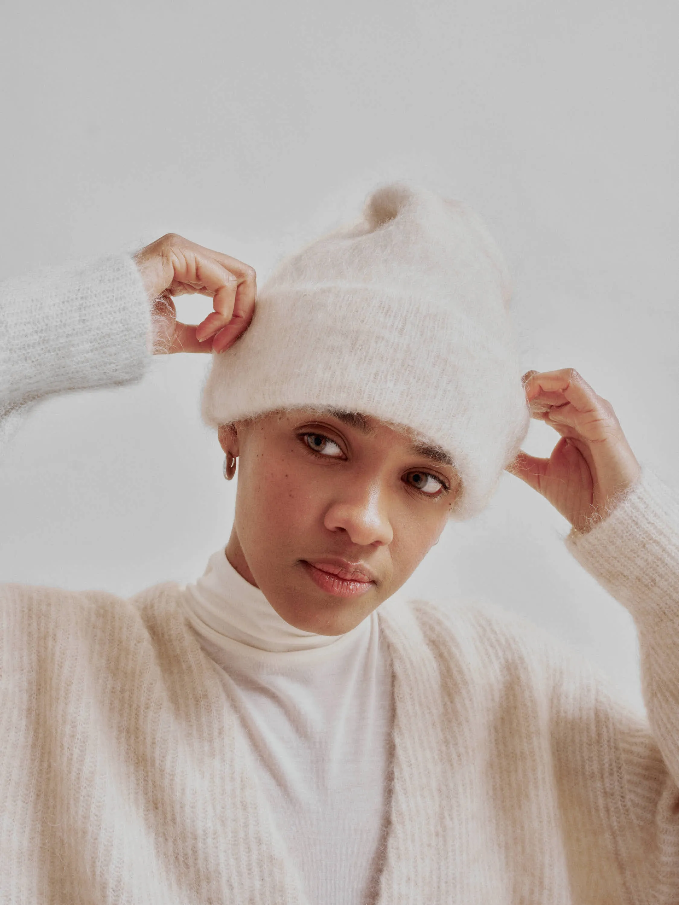 Brushed Mohair Beanie in Wheat sold by Sayaka Davis product image thumbnail 3