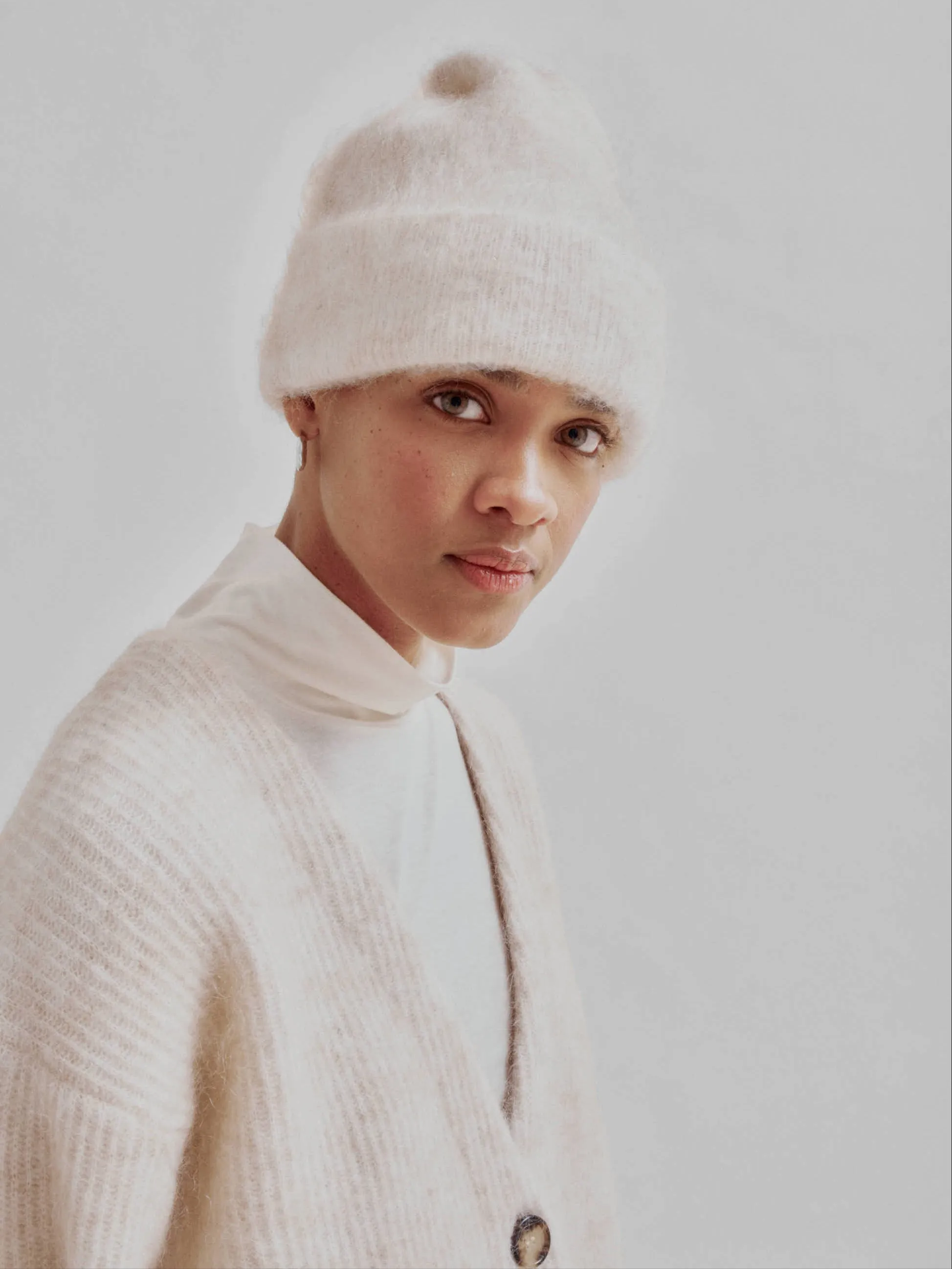 Brushed Mohair Beanie in Wheat sold by Sayaka Davis product image thumbnail 2