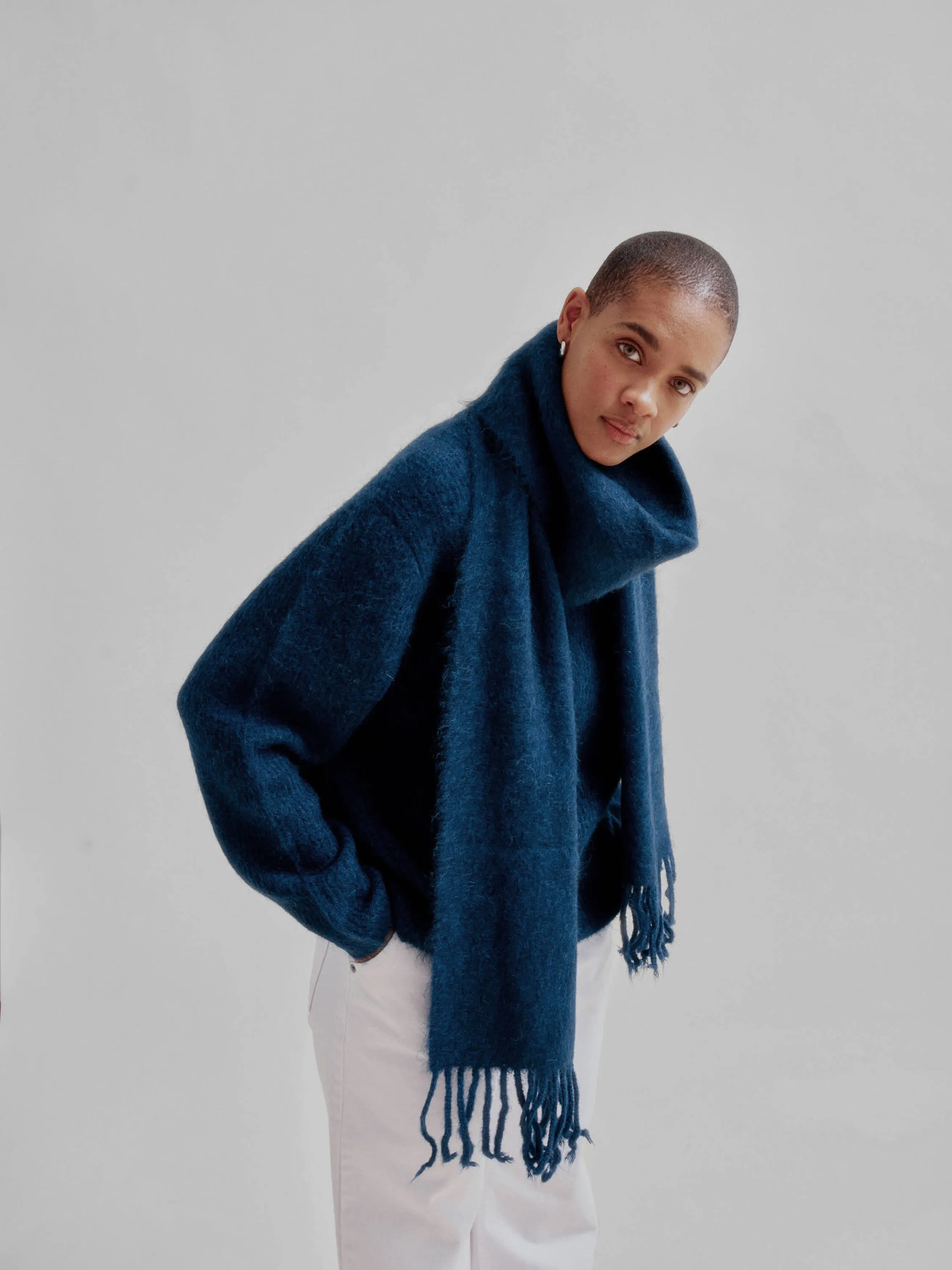 Brushed Mohair Scarf in Midnight Blue sold by Sayaka Davis product image thumbnail 4