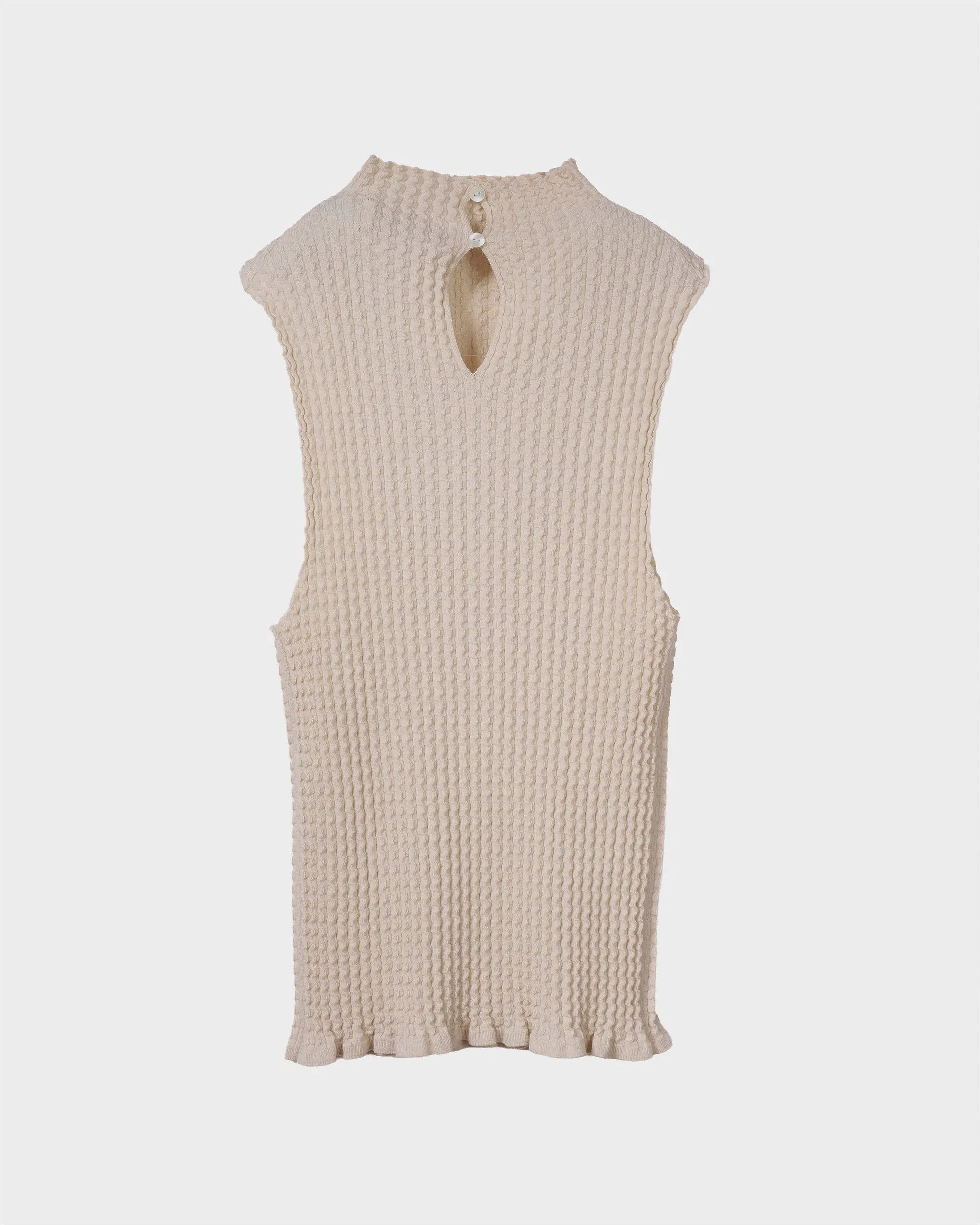Wavy Rib Mockneck Tank in Light Beige sold by Sayaka Davis product image thumbnail 2