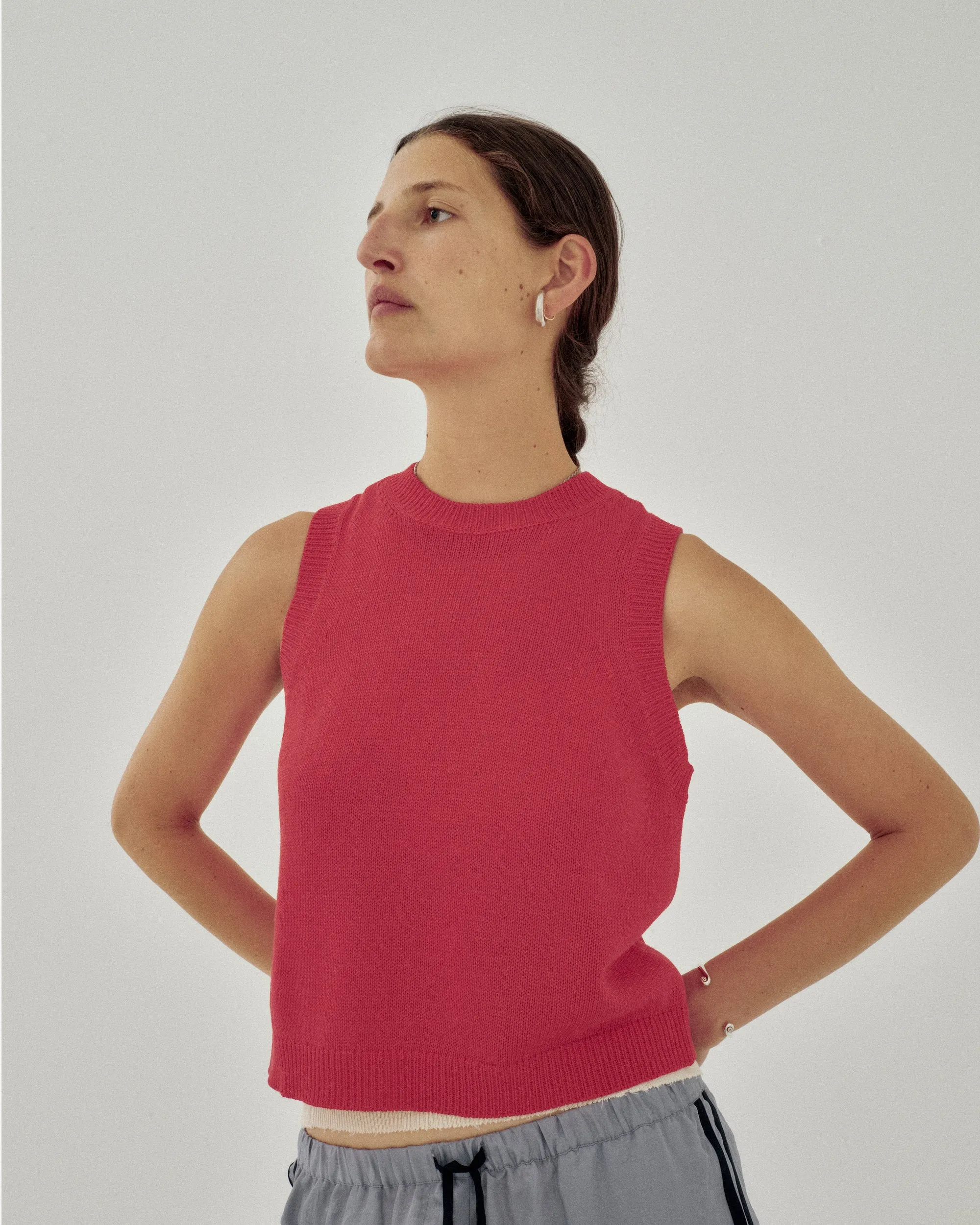 Tape Yarn Knit Tank in Vermilion sold by Sayaka Davis product image thumbnail 3