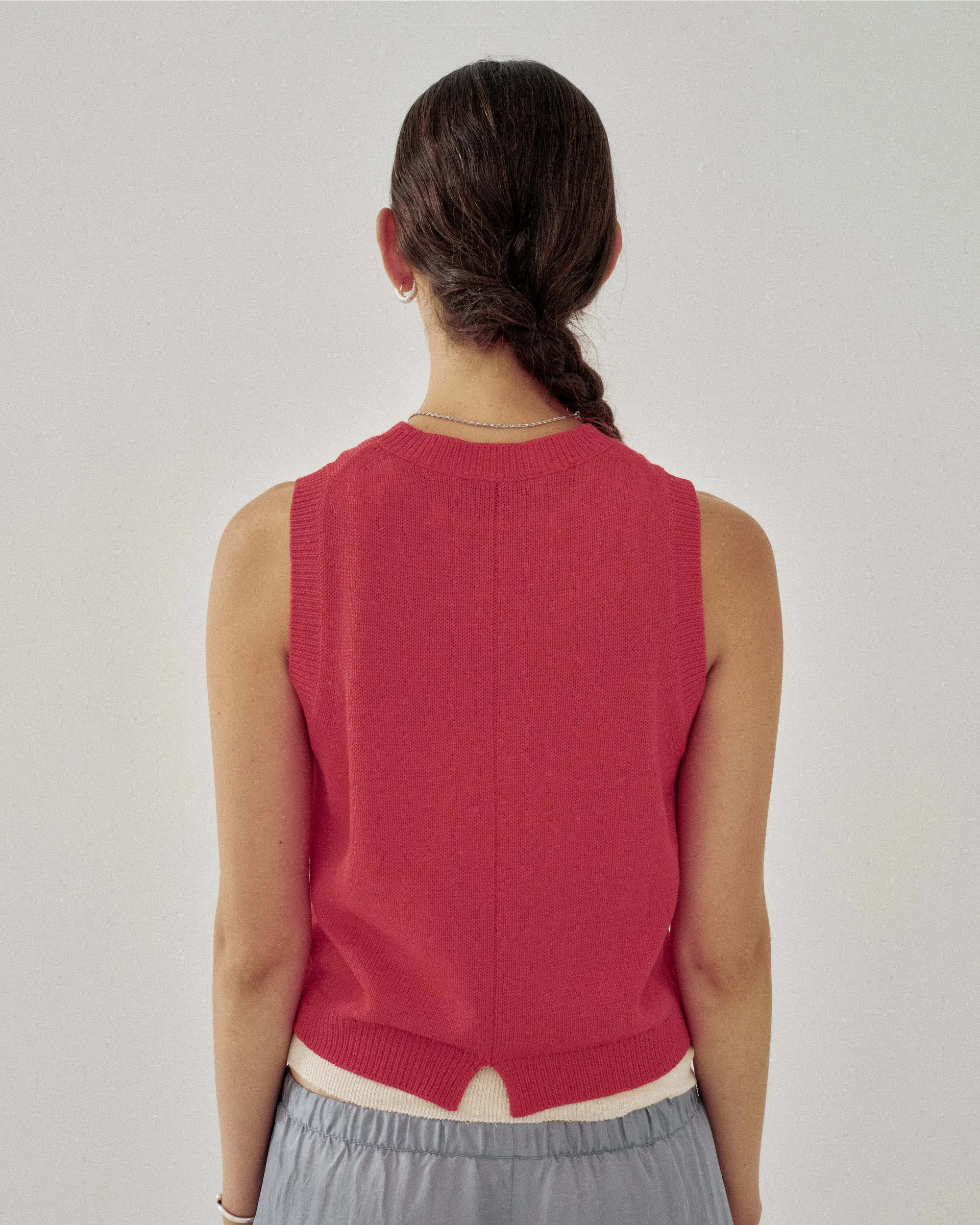 Tape Yarn Knit Tank in Vermilion sold by Sayaka Davis product image thumbnail 4