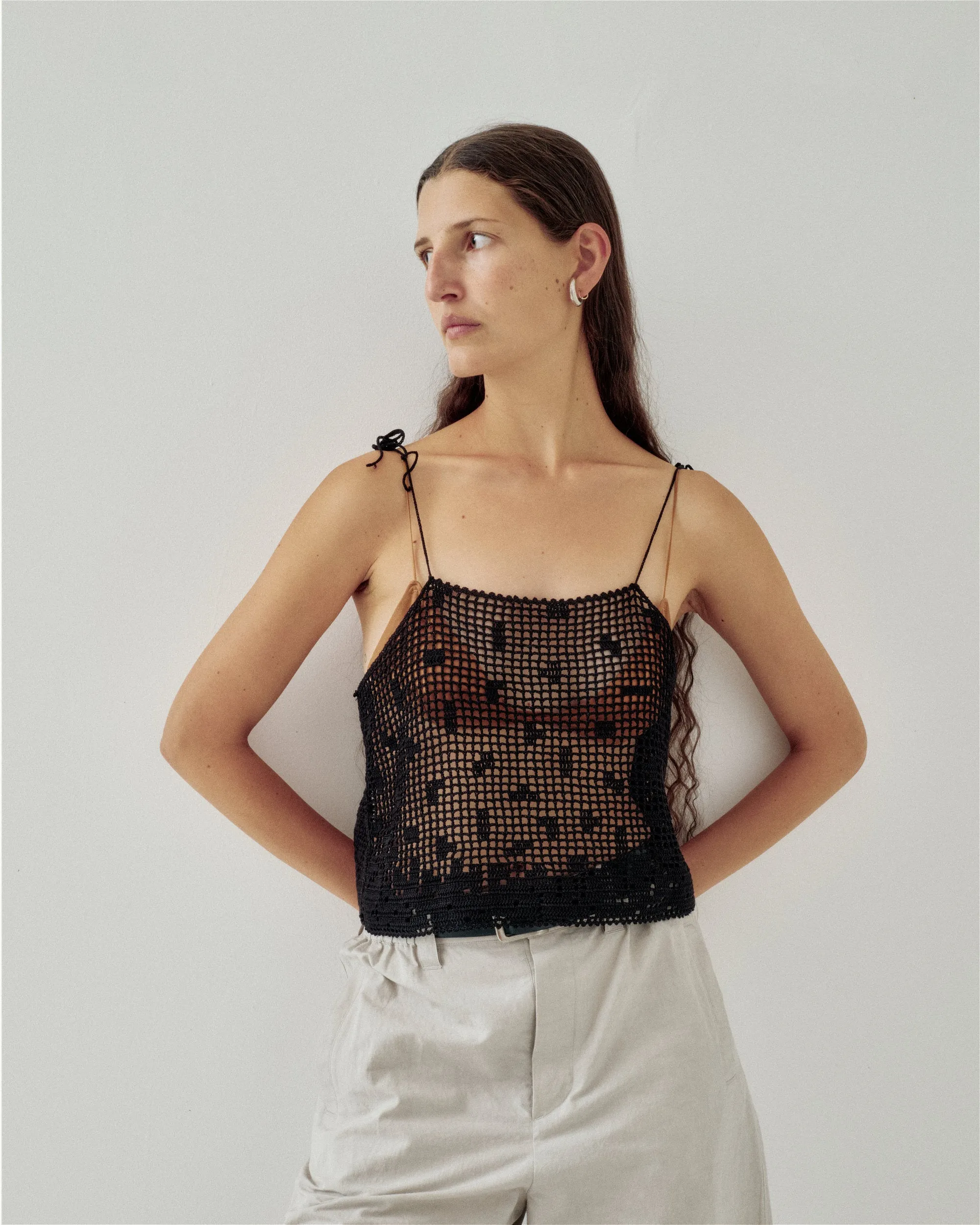 CROCHET CAMISOLE IN BLACK sold by Sayaka Davis product image thumbnail 3