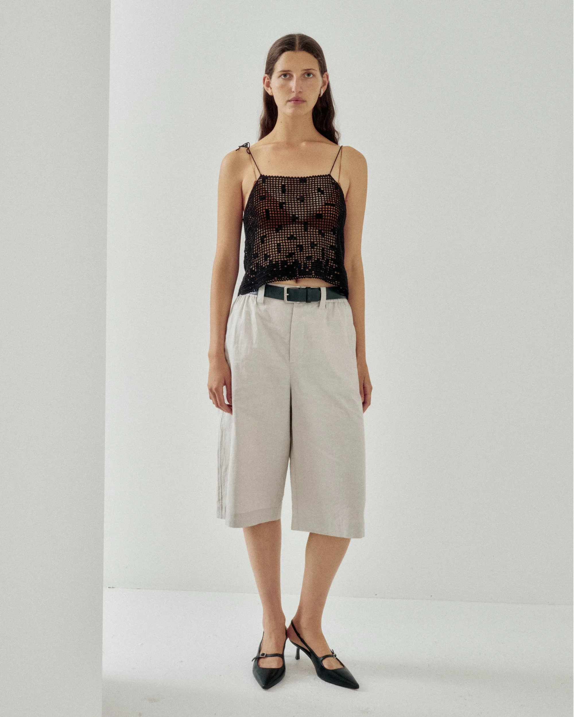 CROCHET CAMISOLE IN BLACK sold by Sayaka Davis product image thumbnail 5